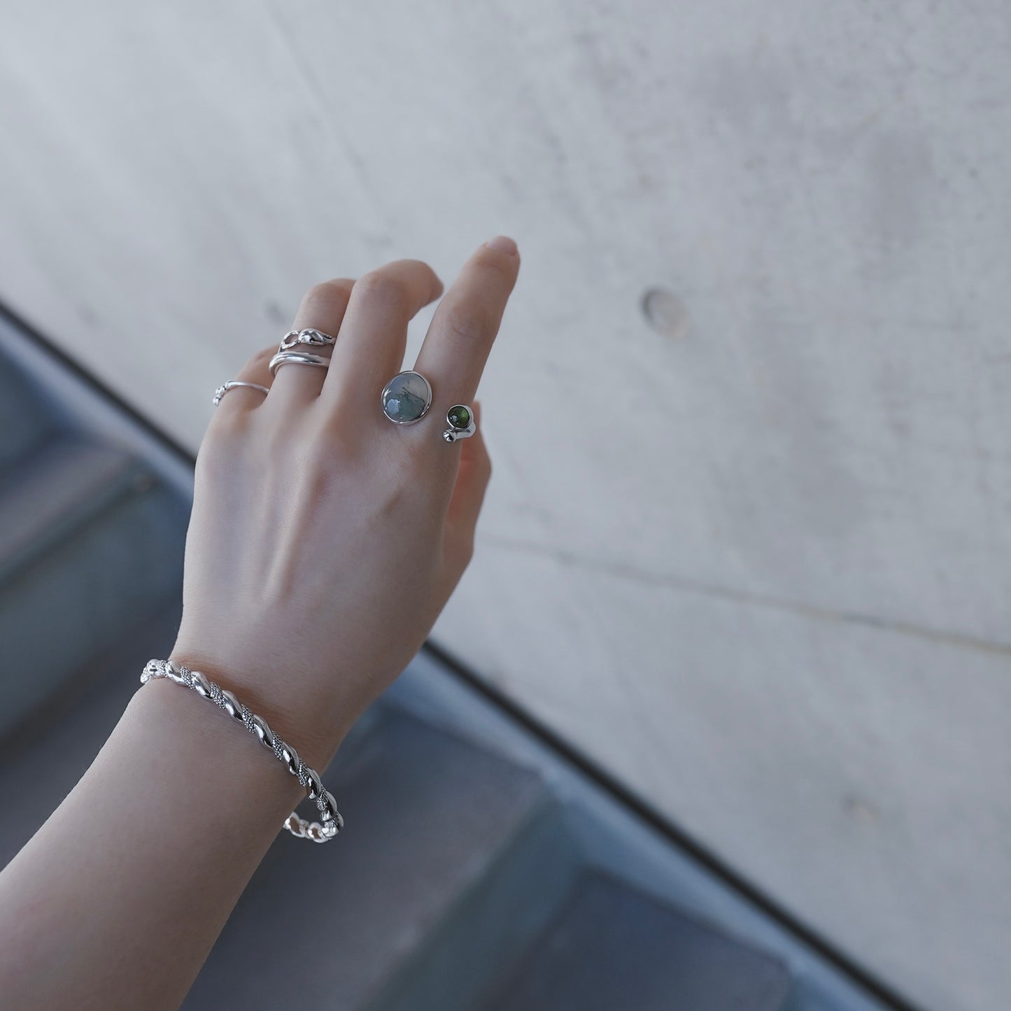 水滴stone ring./ Water droplets stone ring.【在庫有】