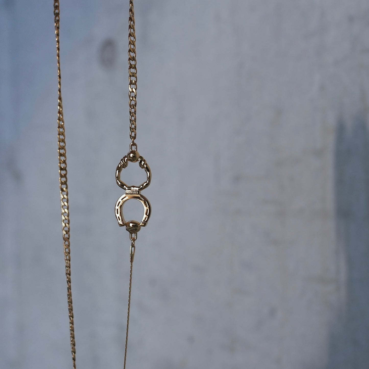 gold 月と太陽 horse shoe long necklace【予約】