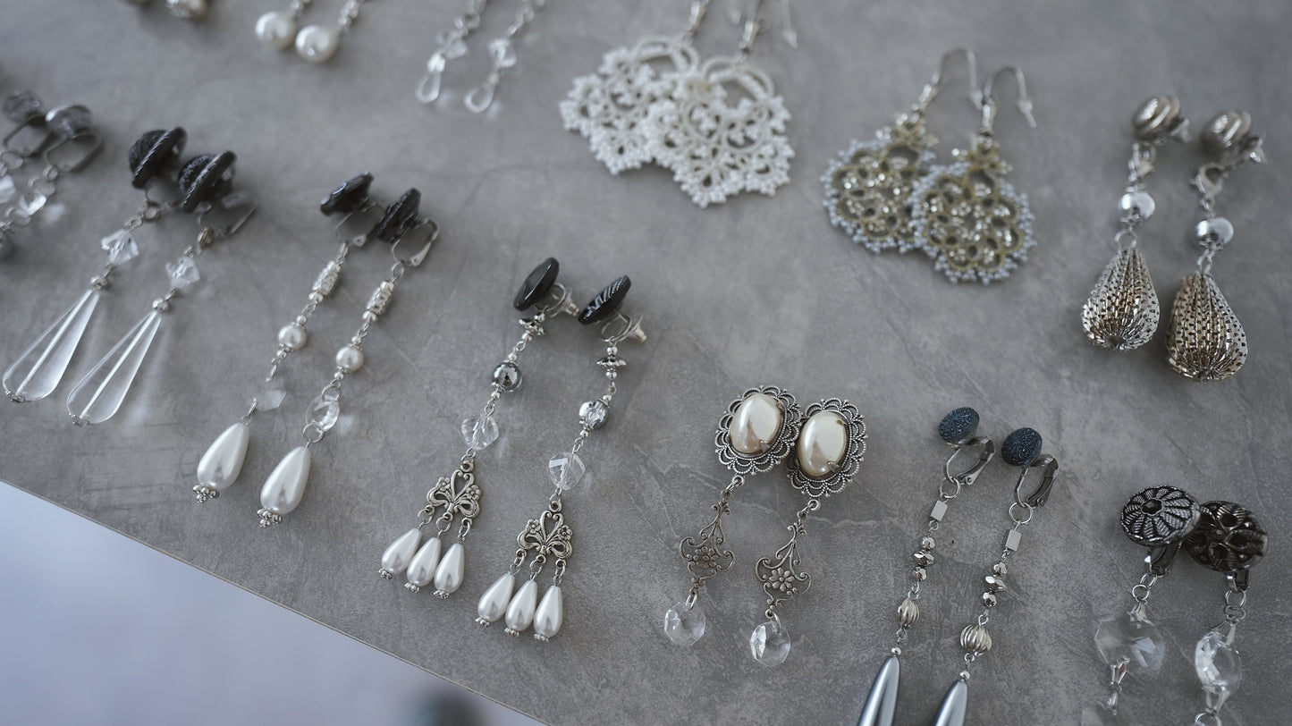 【silver】vintage jewelry/earring pierce 2点セット