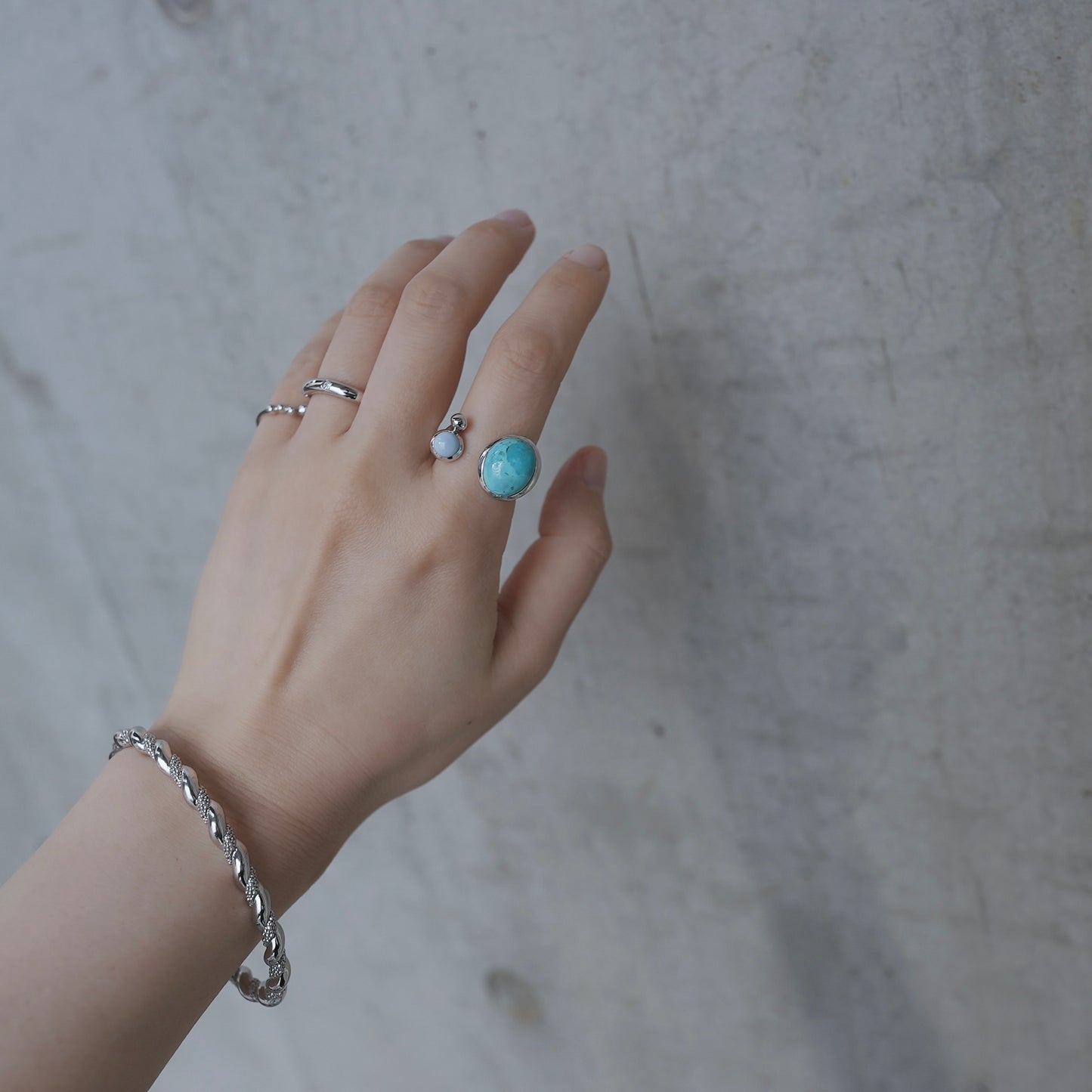 水滴stone ring./ Water droplets stone ring.【在庫有】