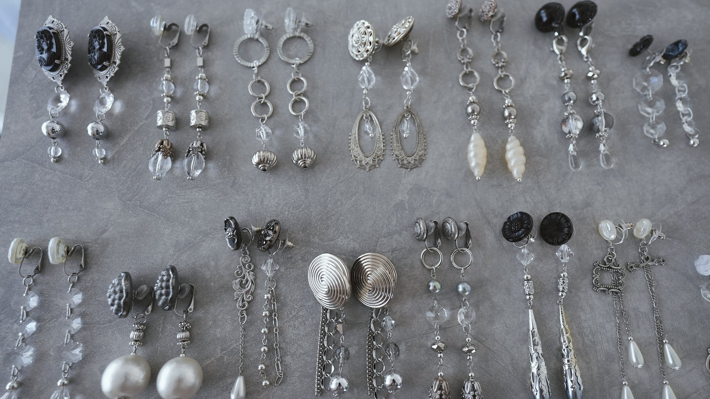 【silver】vintage jewelry/earring pierce 2点セット