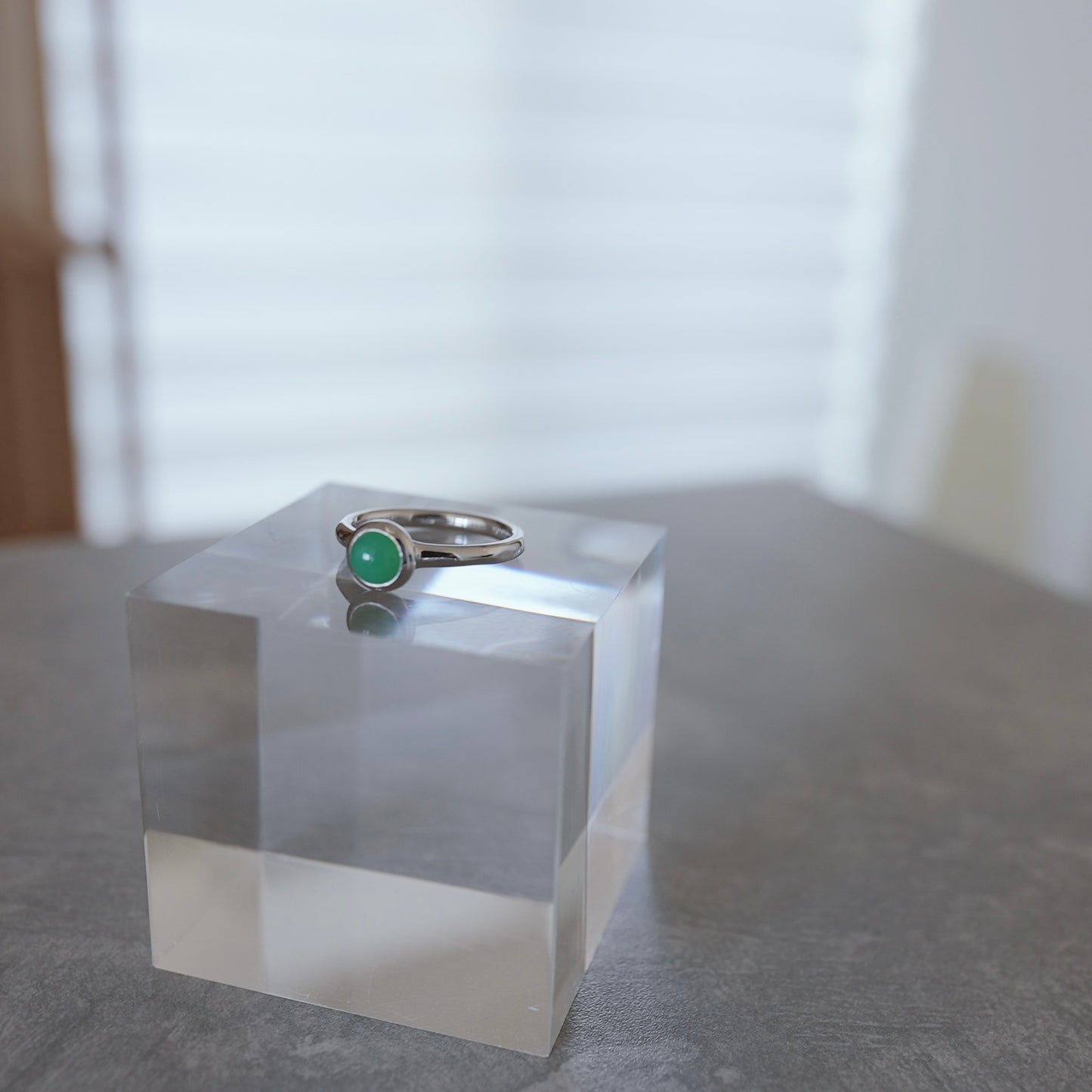 水滴一粒 stone ring./ Water droplets stone ring.【予約】クリソプレーズ