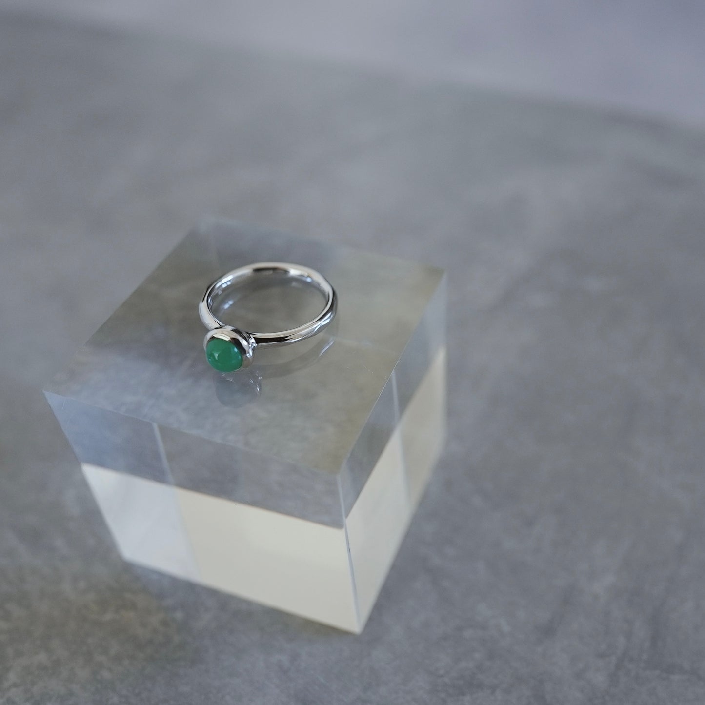 水滴一粒 stone ring./ Water droplets stone ring.【予約】クリソプレーズ