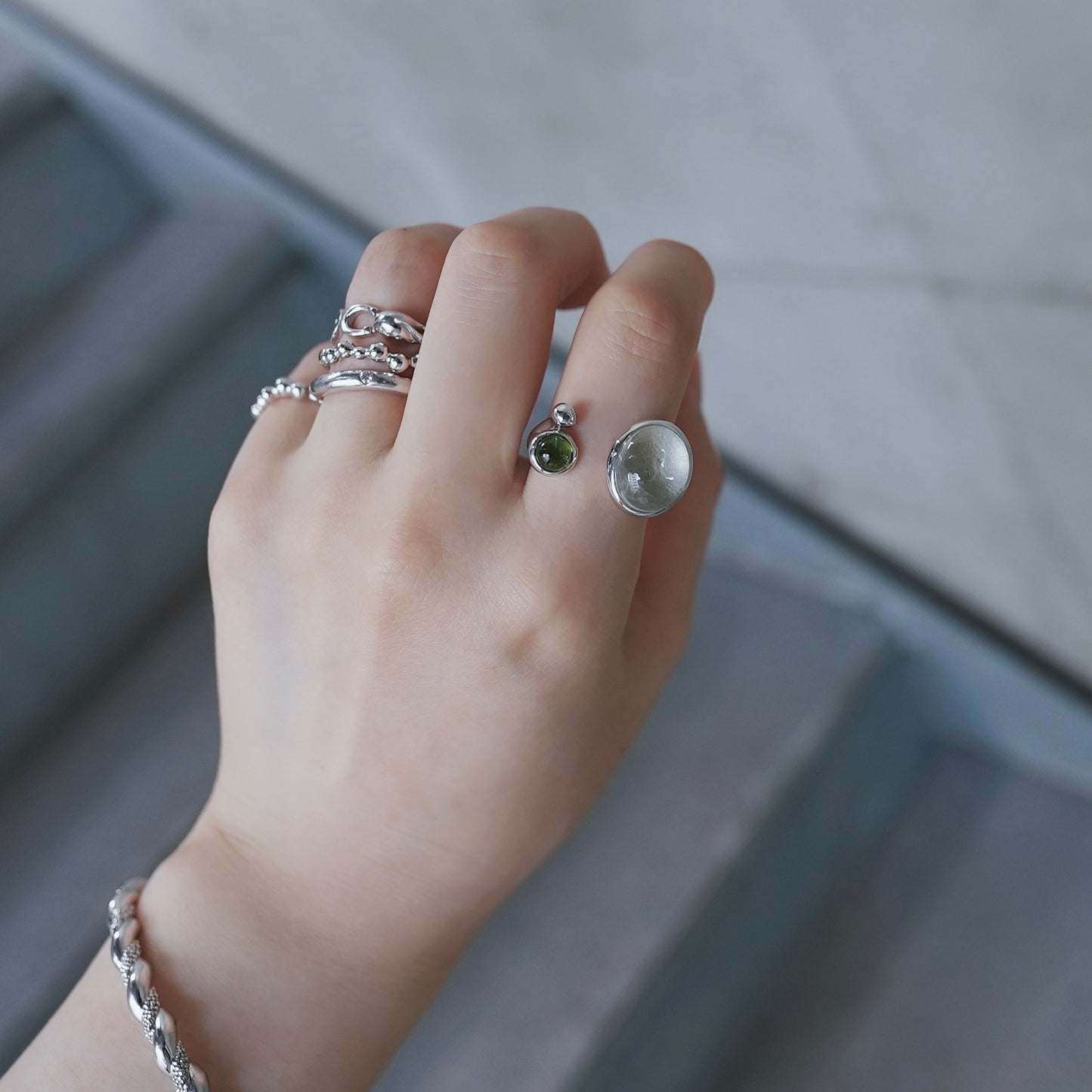 水滴 pinky ring./ Water droplets pinky ring.【予約】