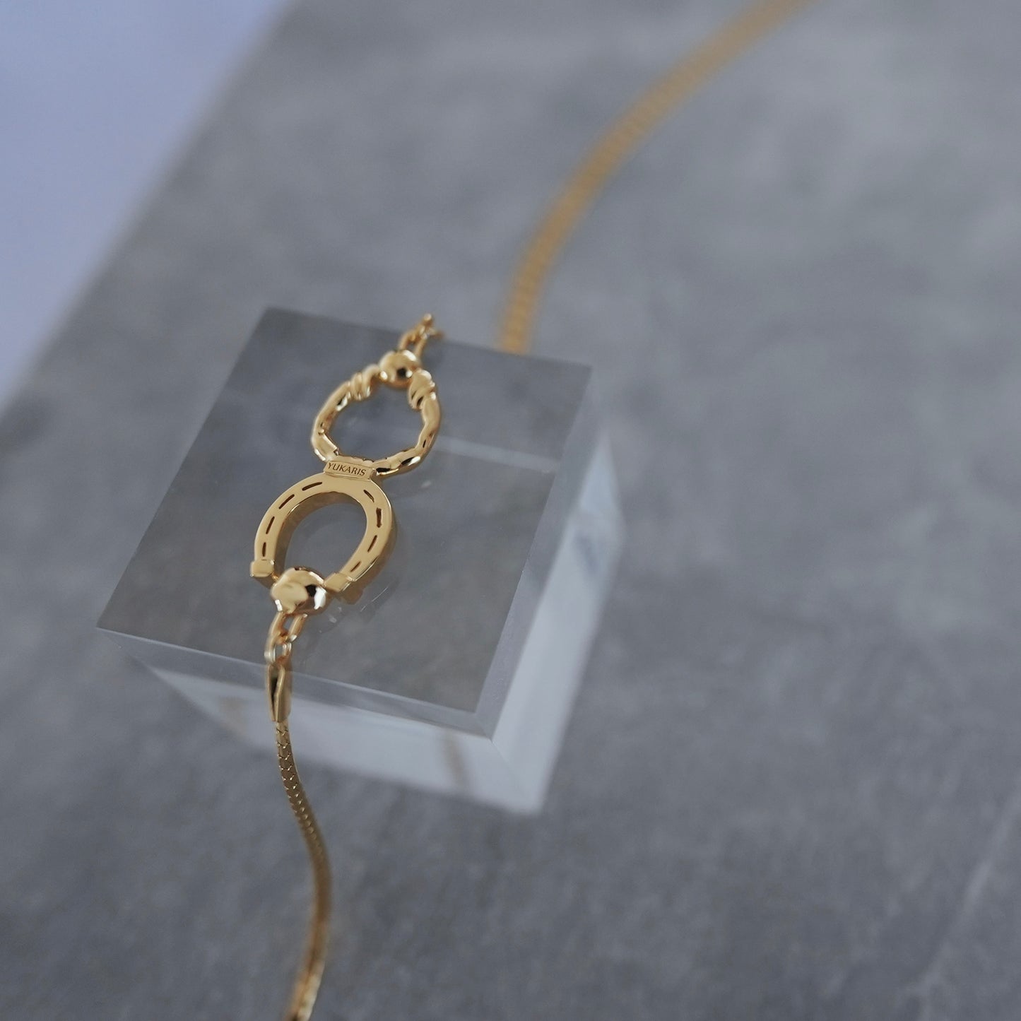 gold 月と太陽 horse shoe long necklace【予約】