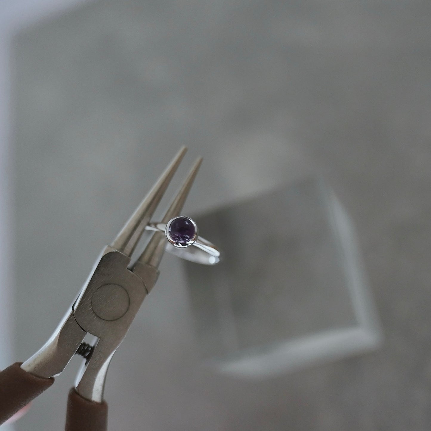 水滴一粒 stone ring./ Water droplets stone ring.【予約】アメジスト