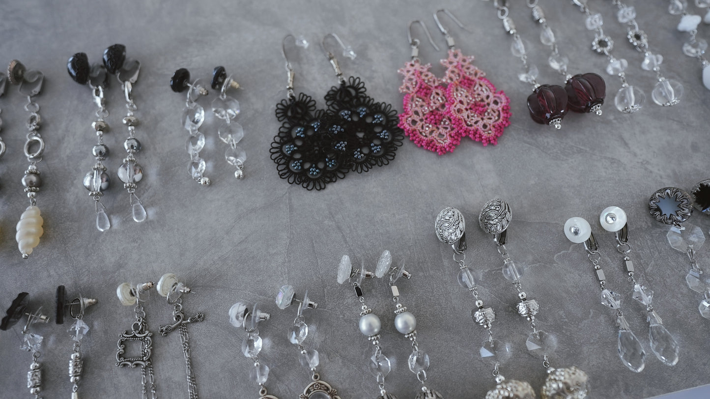 【silver】vintage jewelry/earring pierce 2点セット