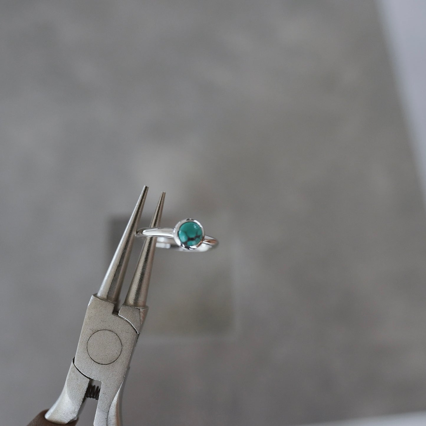 水滴一粒 stone ring./ Water droplets stone ring.【在庫有】ターコイズ