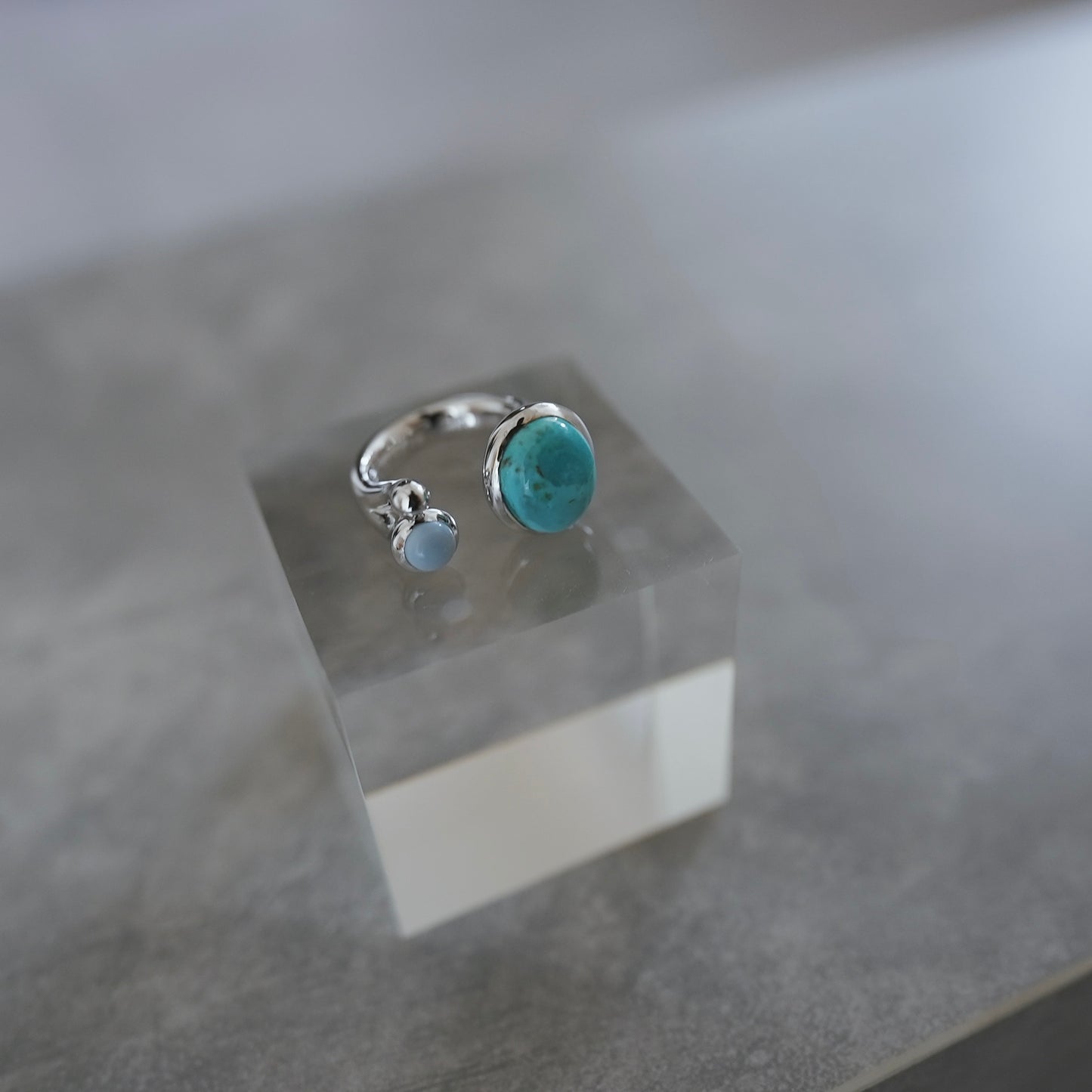 水滴stone ring./ Water droplets stone ring.【在庫有】