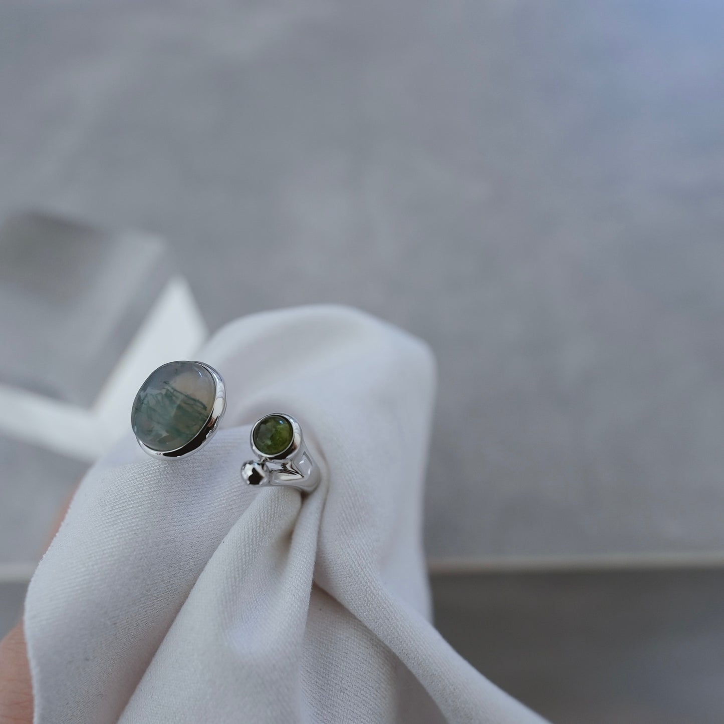 水滴stone ring./ Water droplets stone ring.【在庫有】