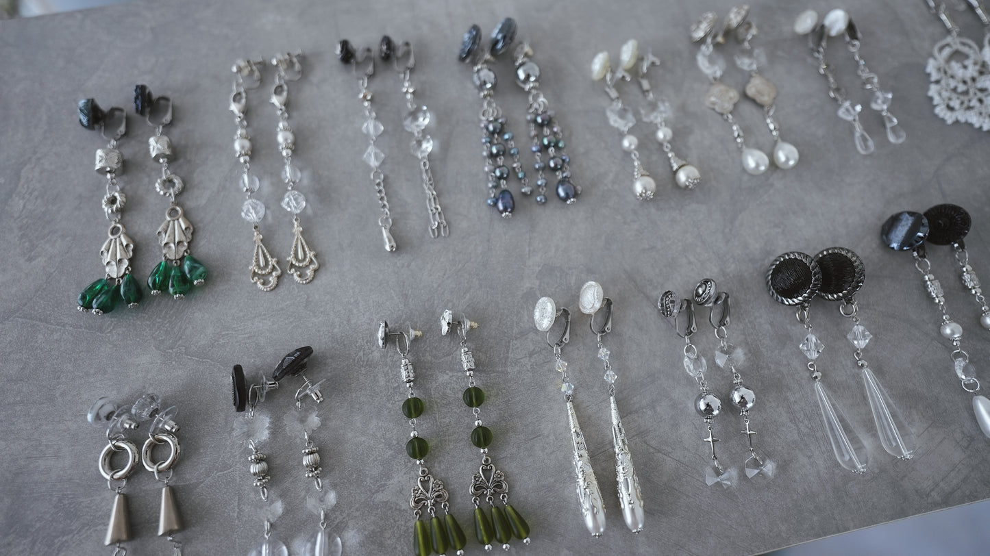 【silver】vintage jewelry/earring pierce 2点セット