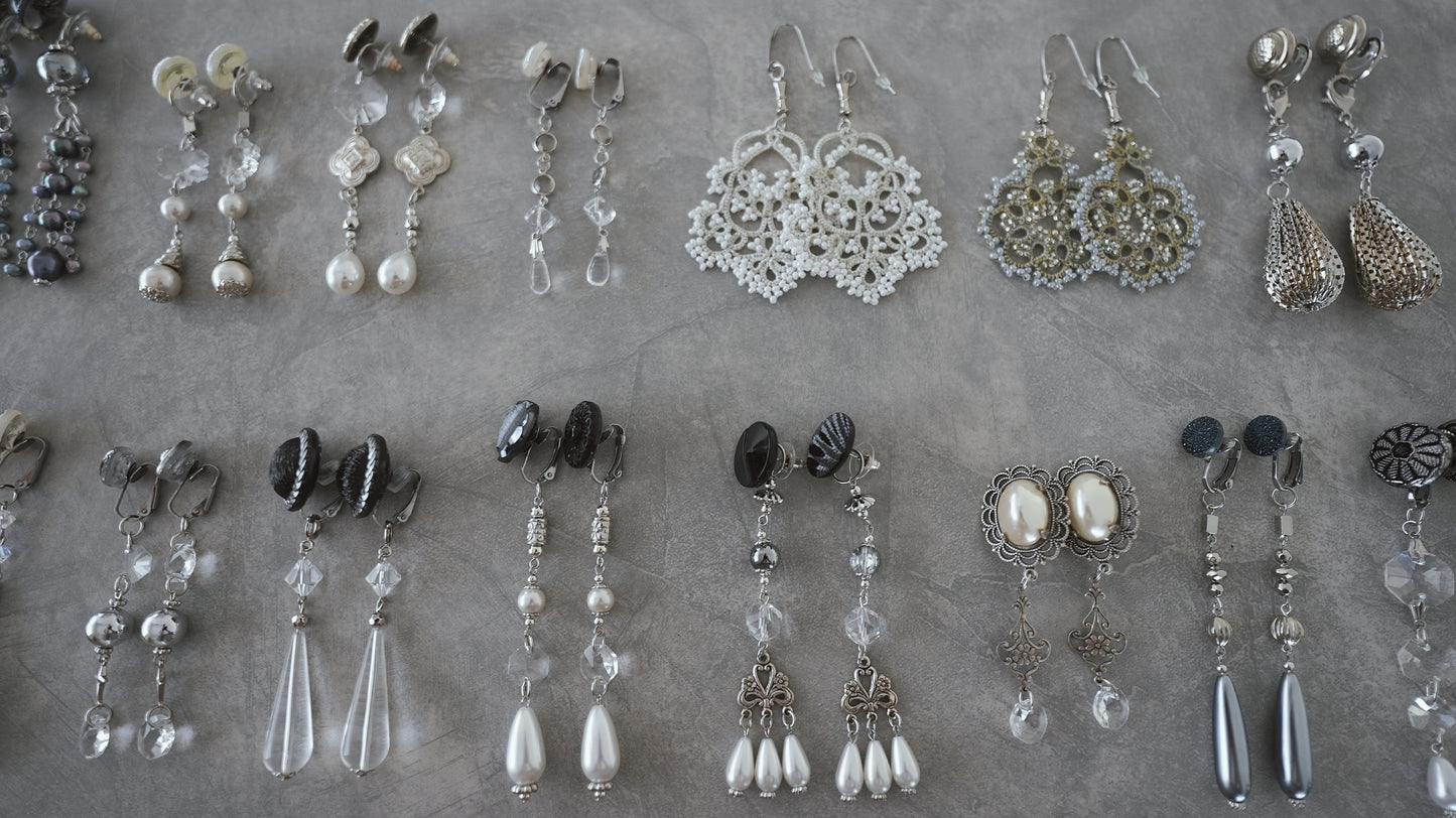 【silver】vintage jewelry/earring pierce 2点セット