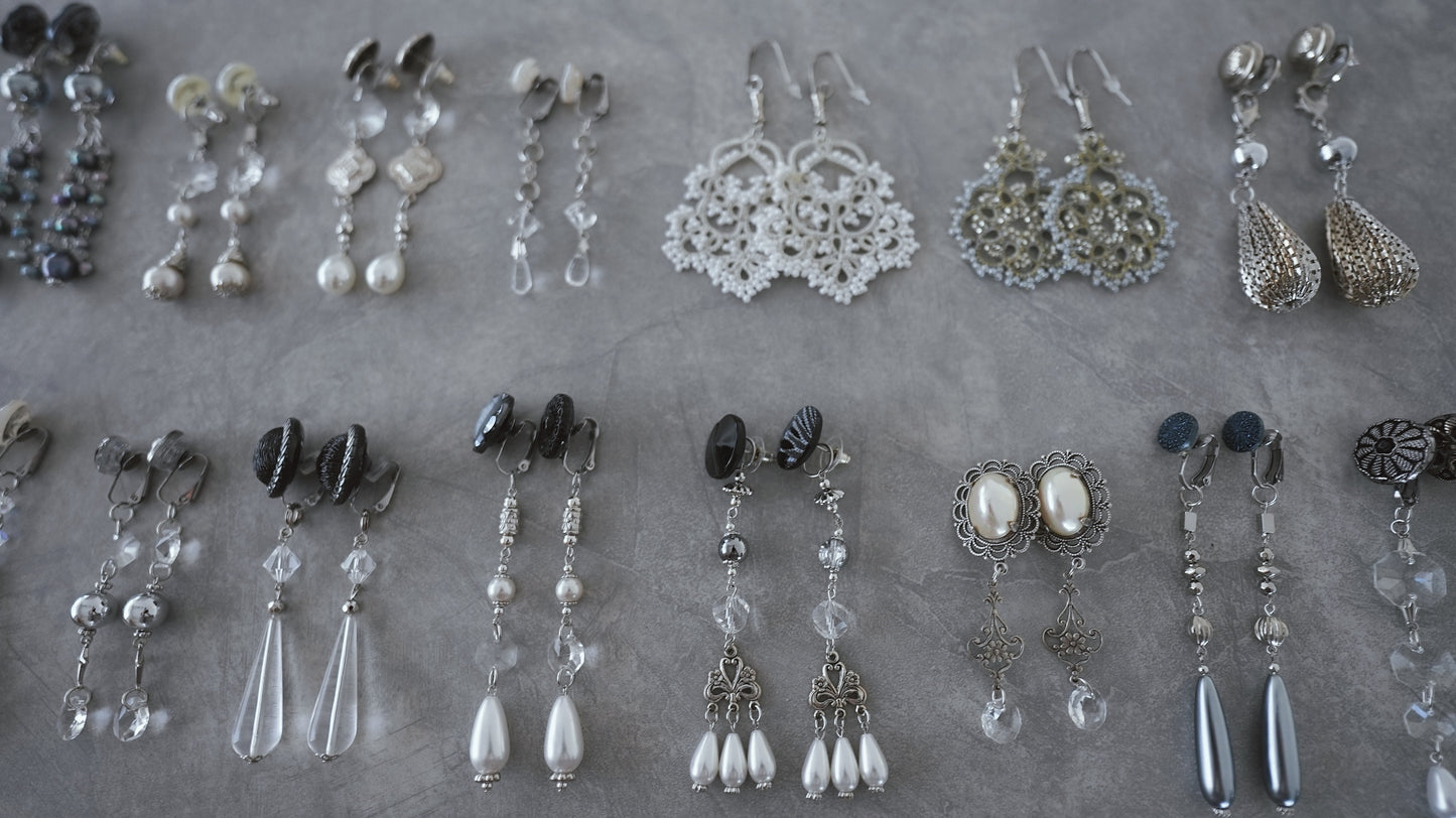 【silver】vintage jewelry/earring pierce 2点セット