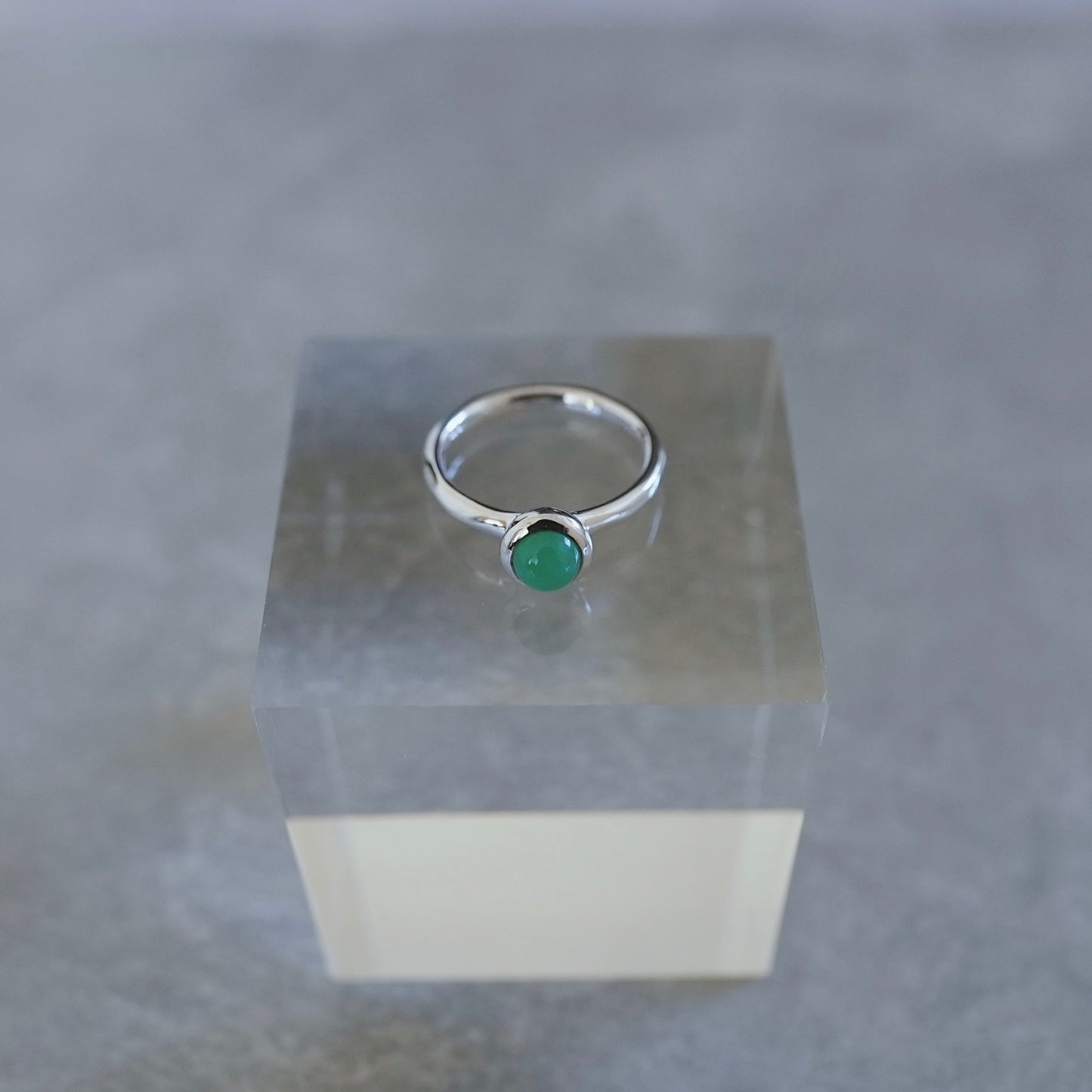 水滴一粒 stone ring./ Water droplets stone ring.【予約】クリソプレーズ