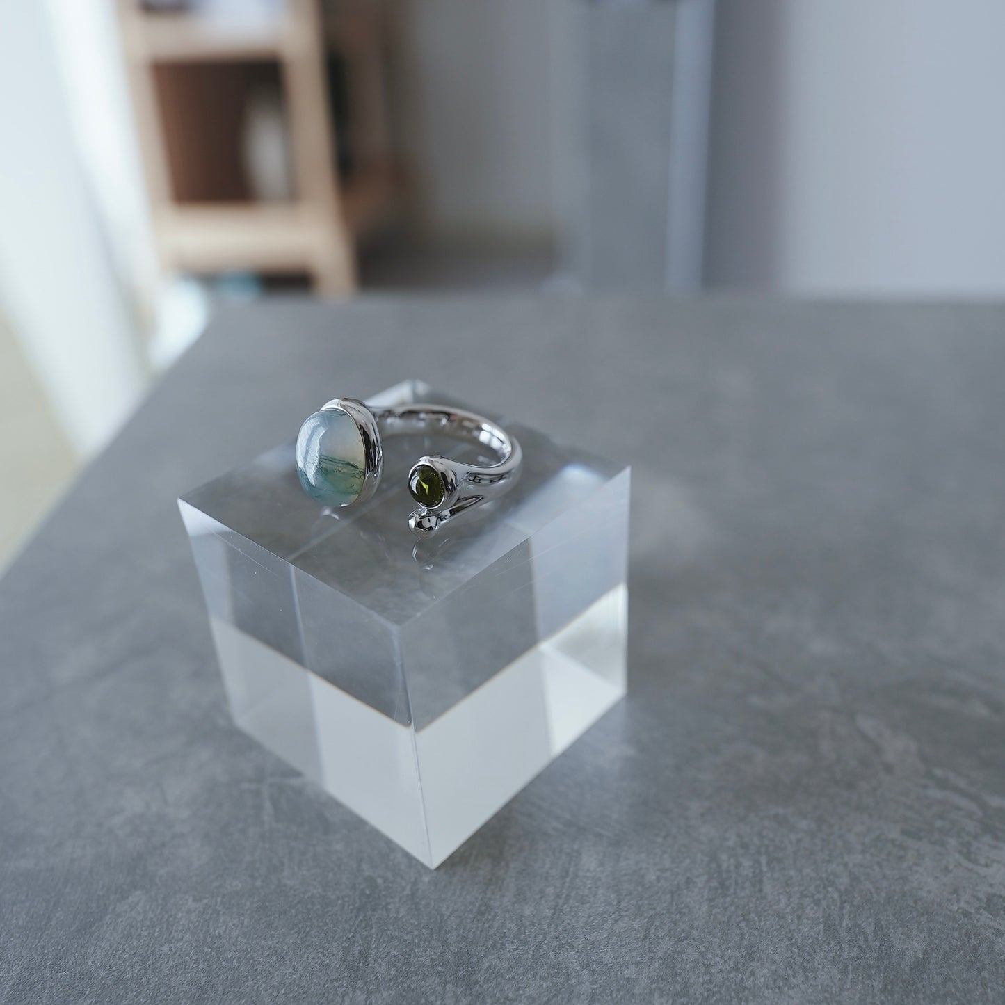 水滴stone ring./ Water droplets stone ring.【在庫有】