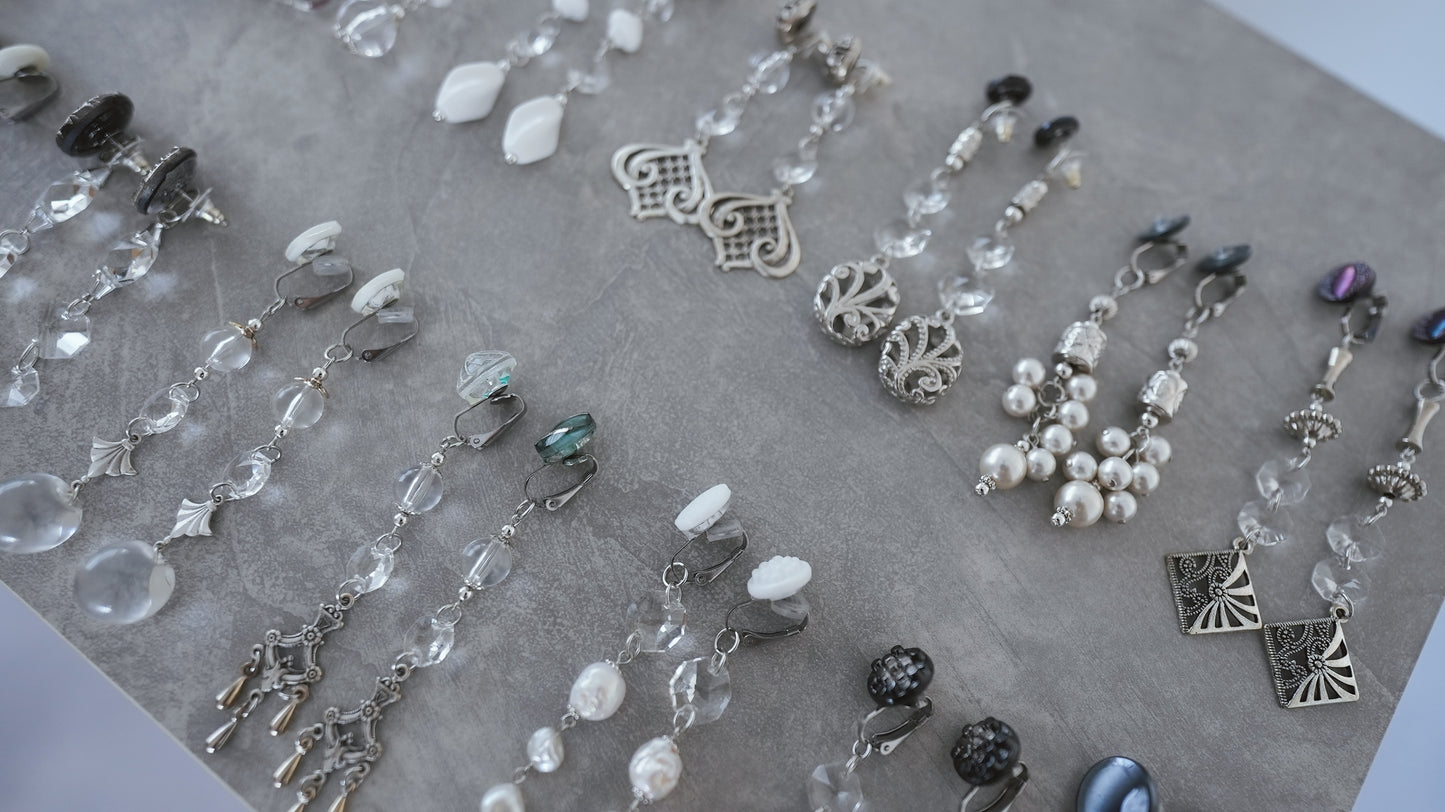 【silver】vintage jewelry/earring pierce 2点セット