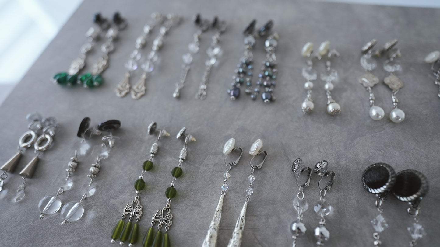 【silver】vintage jewelry/earring pierce 2点セット