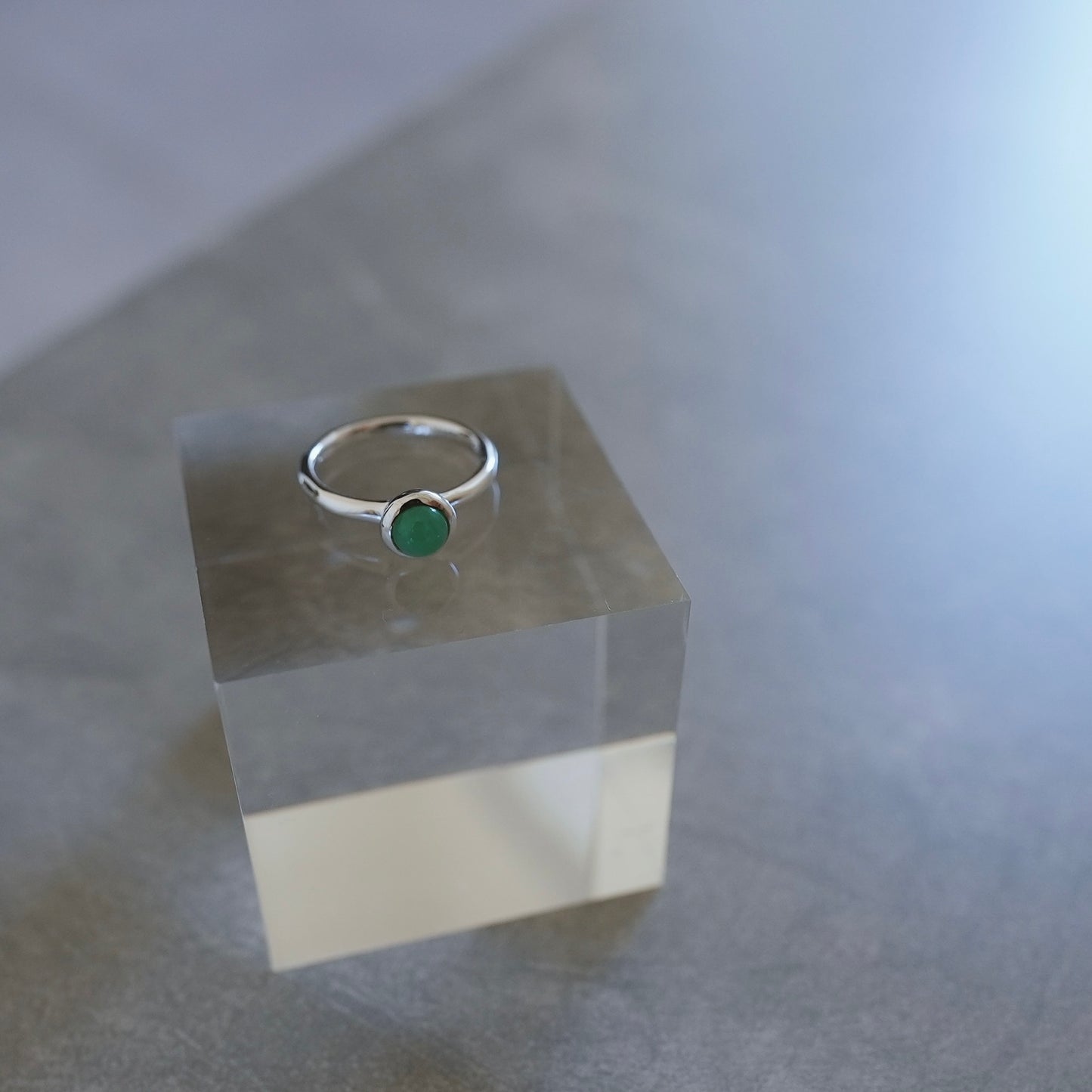水滴一粒 stone ring./ Water droplets stone ring.【予約】クリソプレーズ