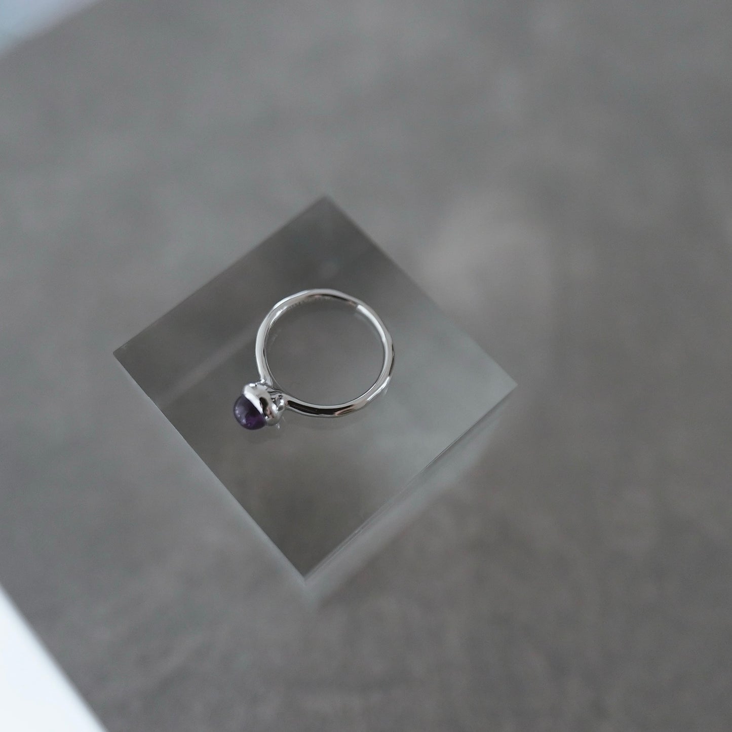 水滴一粒 stone ring./ Water droplets stone ring.【予約】アメジスト