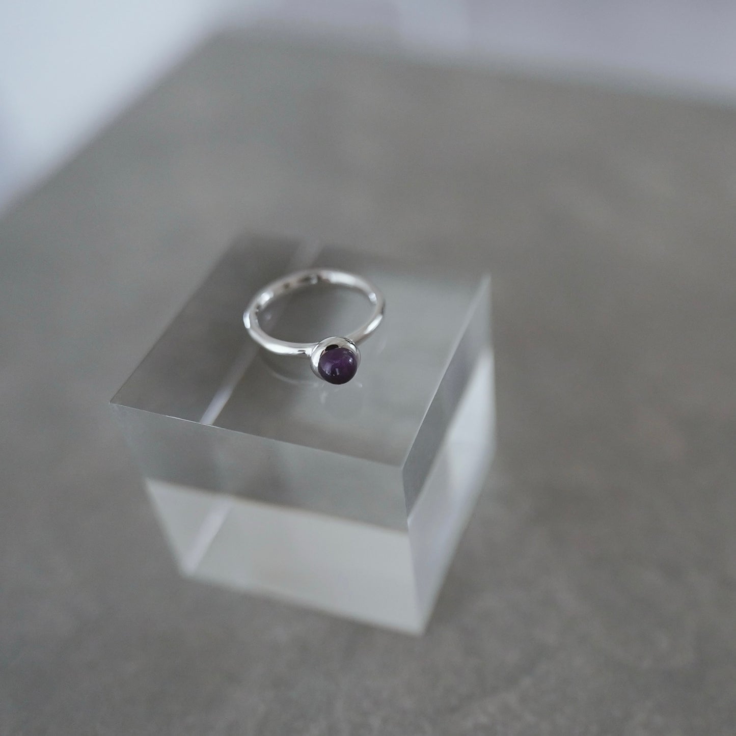 水滴一粒 stone ring./ Water droplets stone ring.【予約】アメジスト