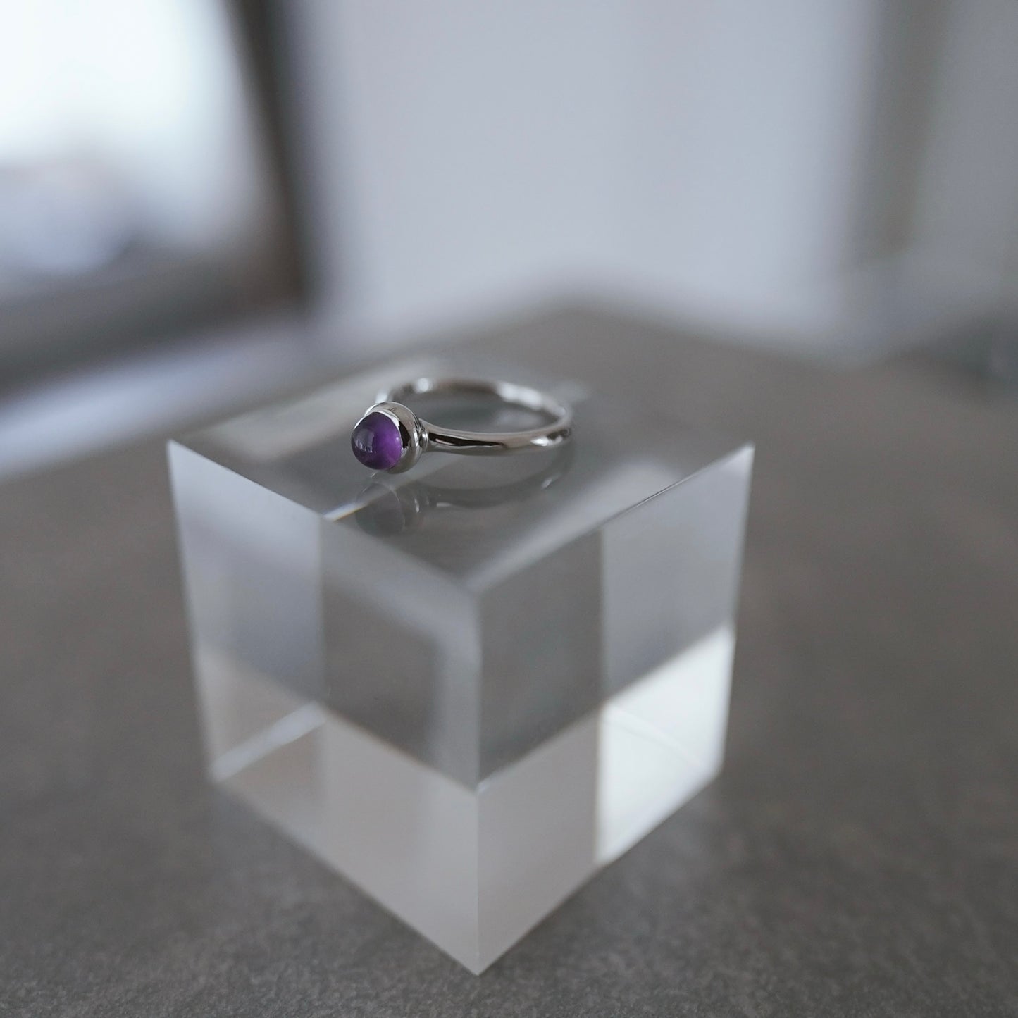 水滴一粒 stone ring./ Water droplets stone ring.【予約】アメジスト