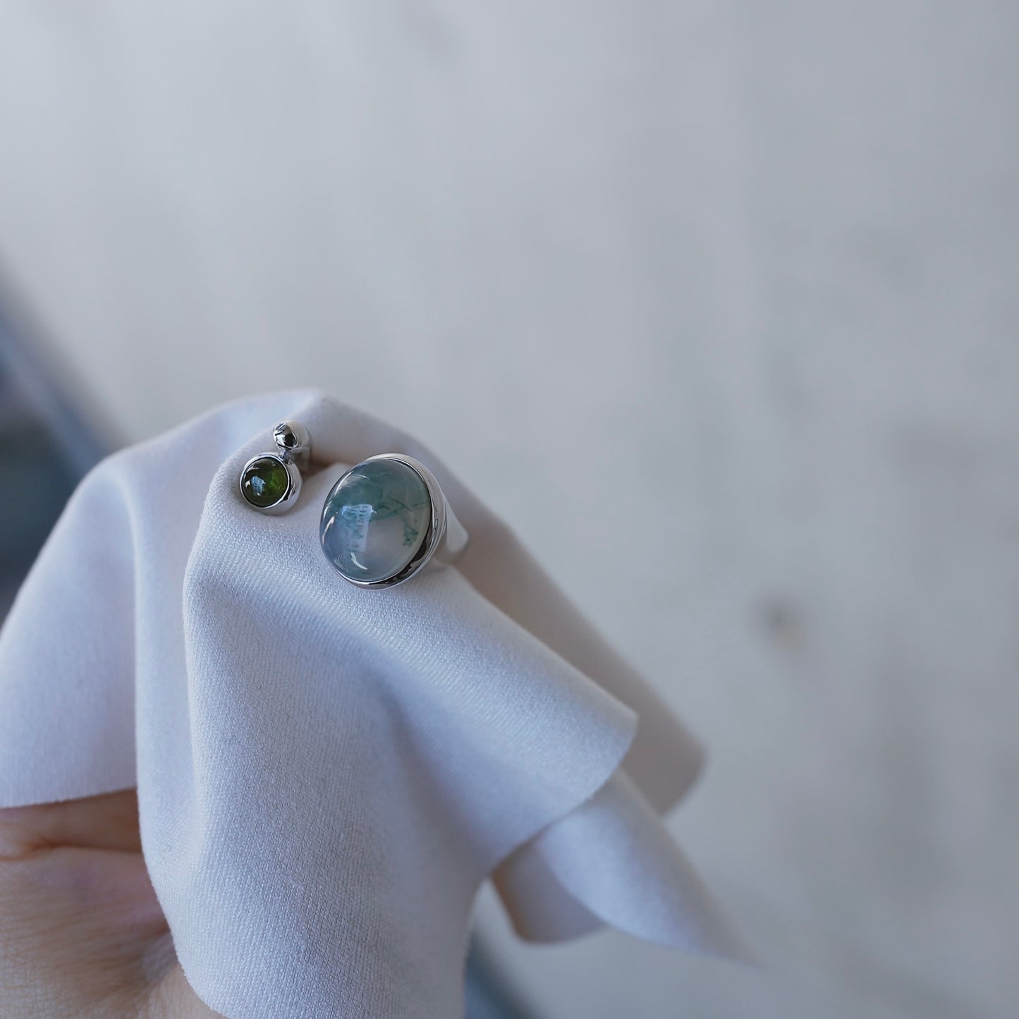 水滴stone ring./ Water droplets stone ring.【在庫有】