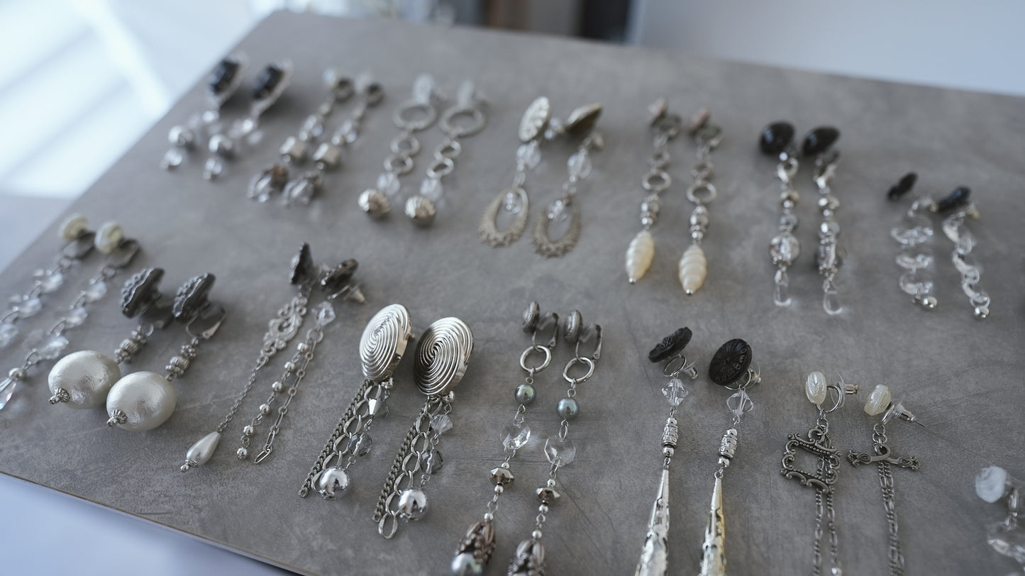【silver】vintage jewelry/earring pierce 2点セット