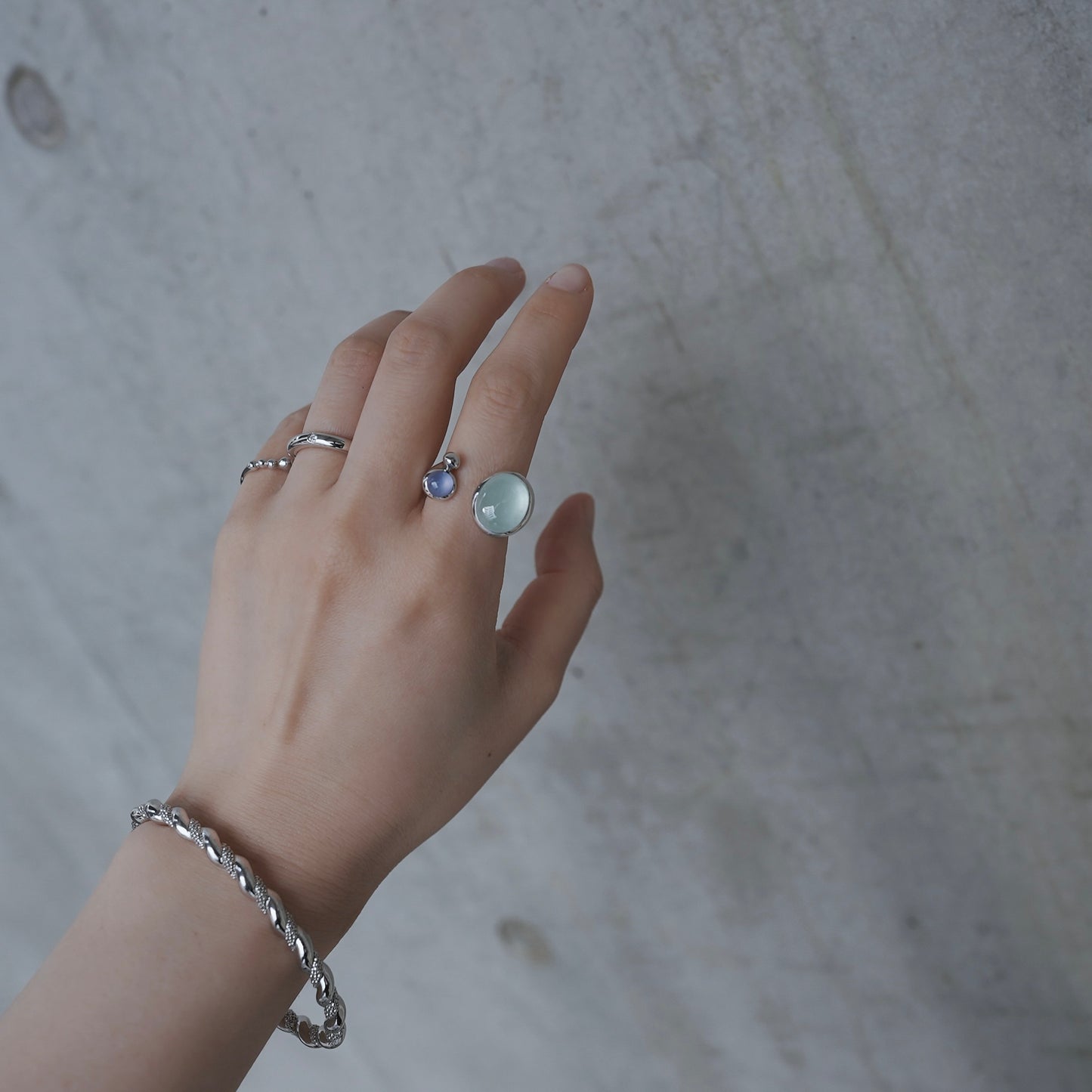 水滴stone ring./ Water droplets stone ring.【在庫有】