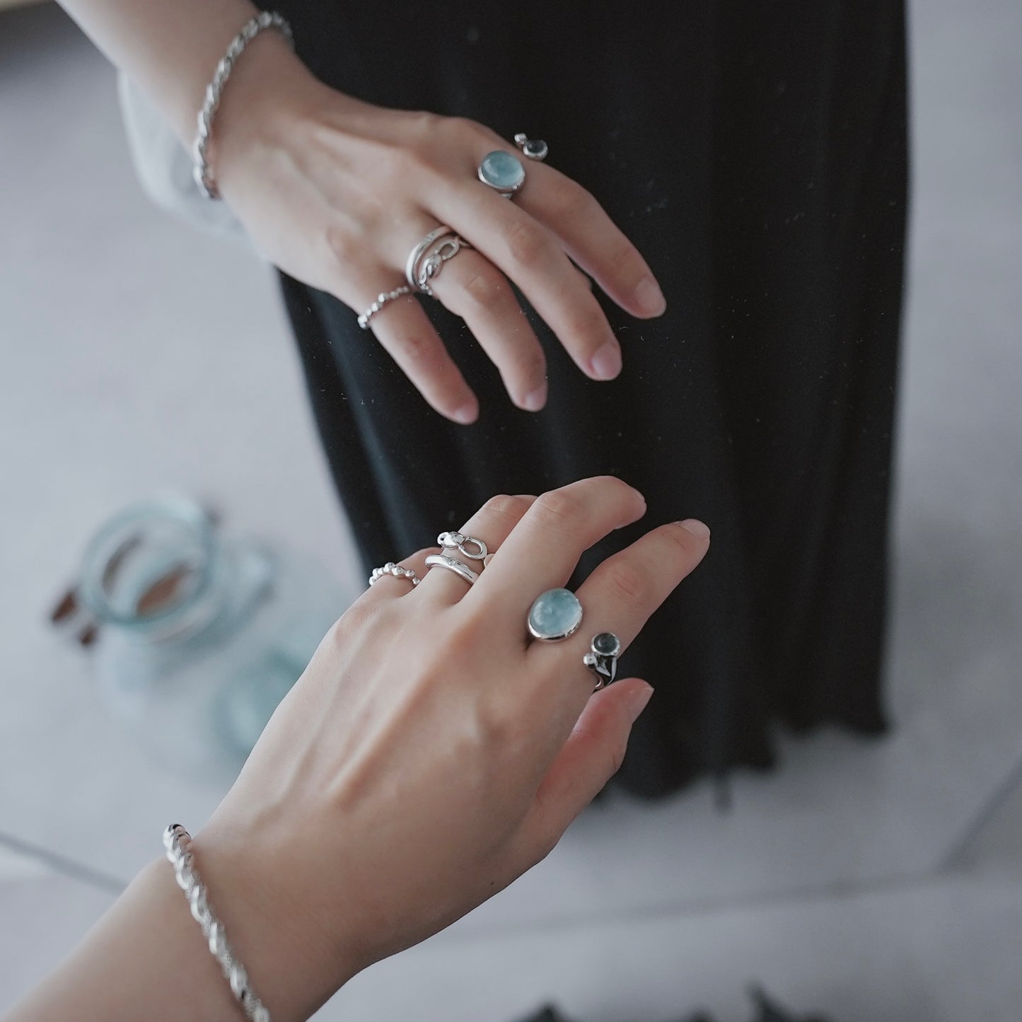 水滴 pinky ring./ Water droplets pinky ring.【予約】