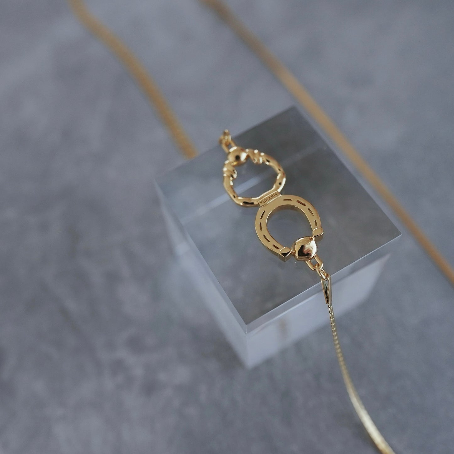 gold 月と太陽 horse shoe long necklace【予約】