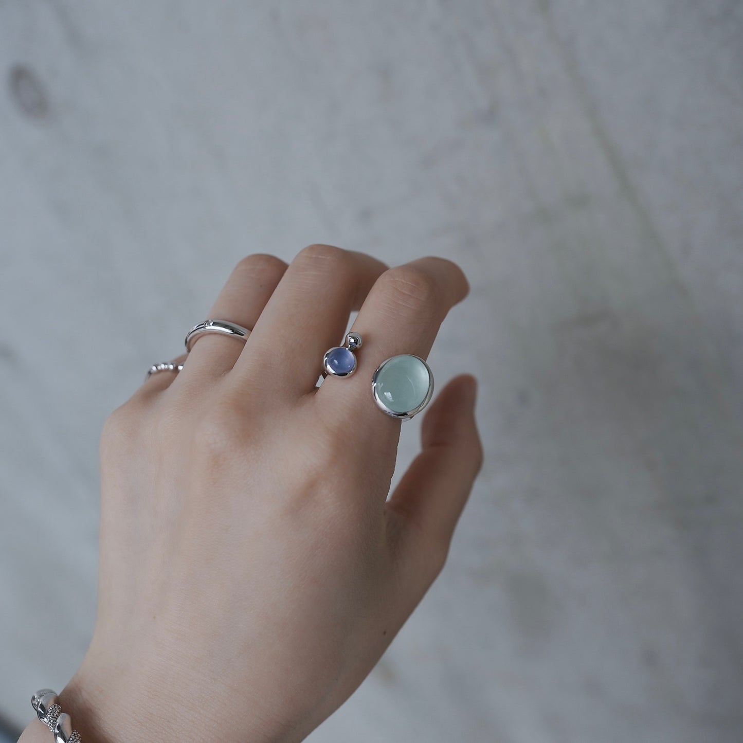 水滴stone ring./ Water droplets stone ring.【在庫有】
