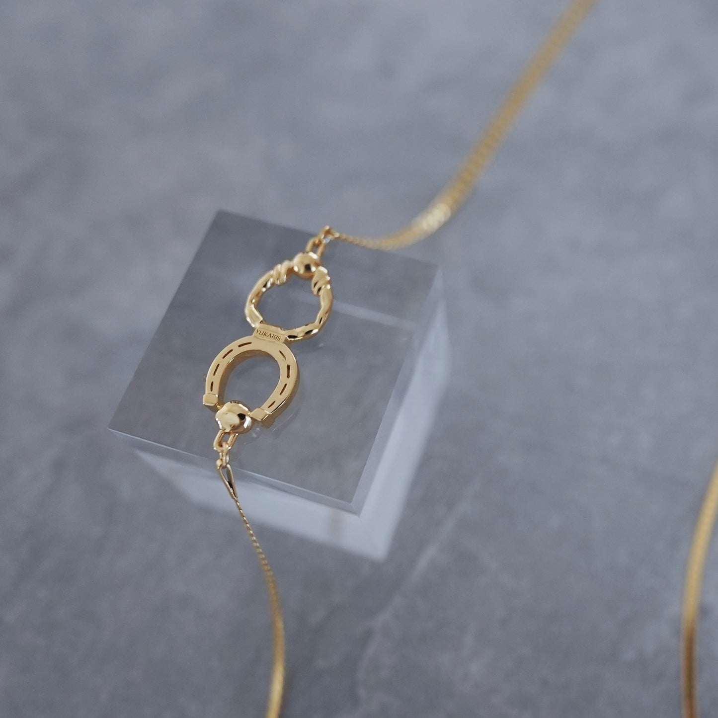 gold 月と太陽 horse shoe long necklace【予約】
