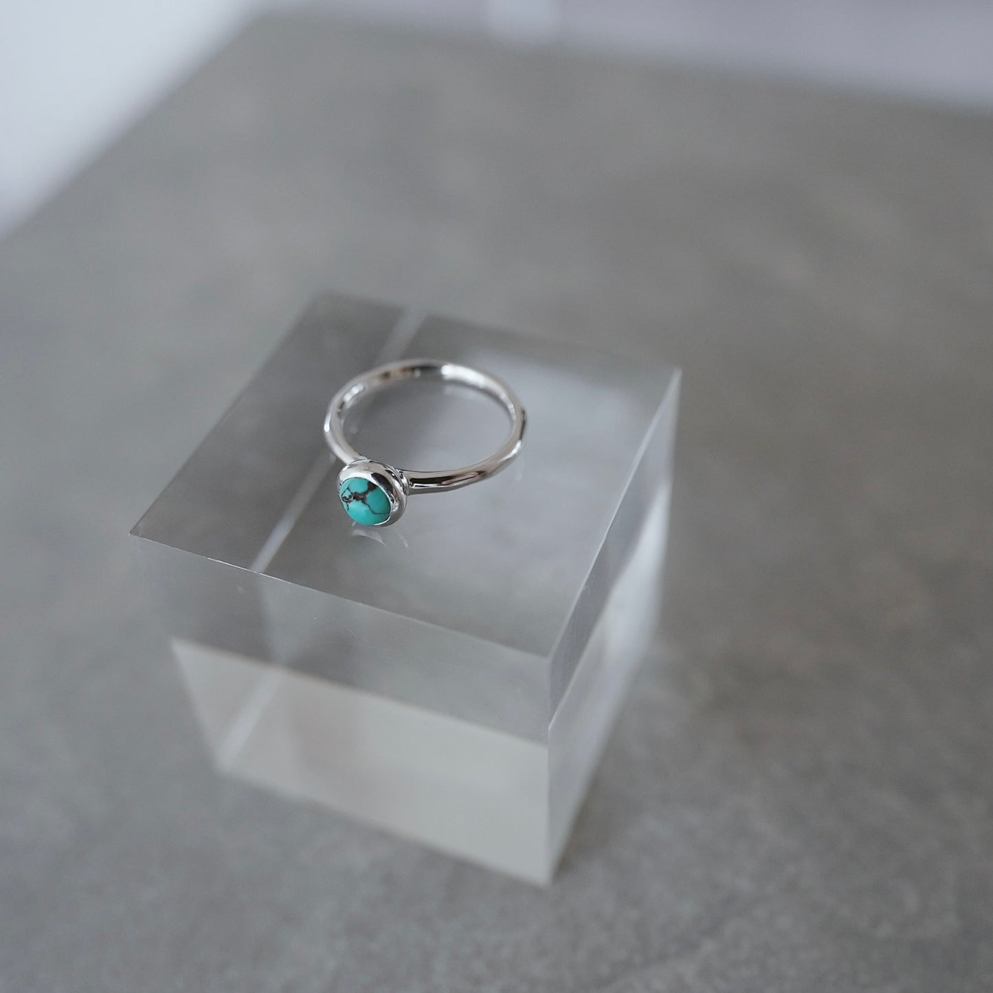 水滴一粒 stone ring./ Water droplets stone ring.【在庫有】ターコイズ