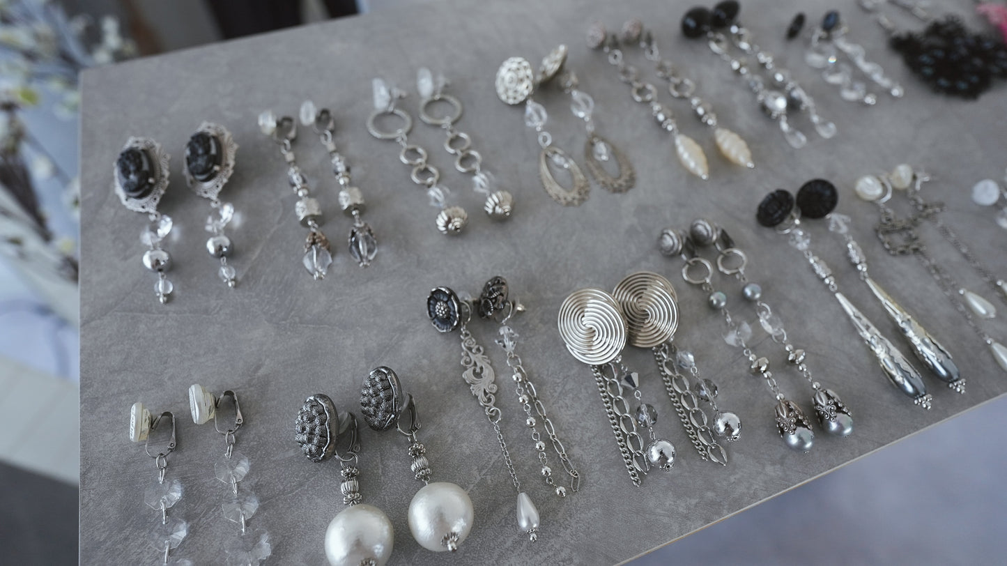 【silver】vintage jewelry/earring pierce 2点セット