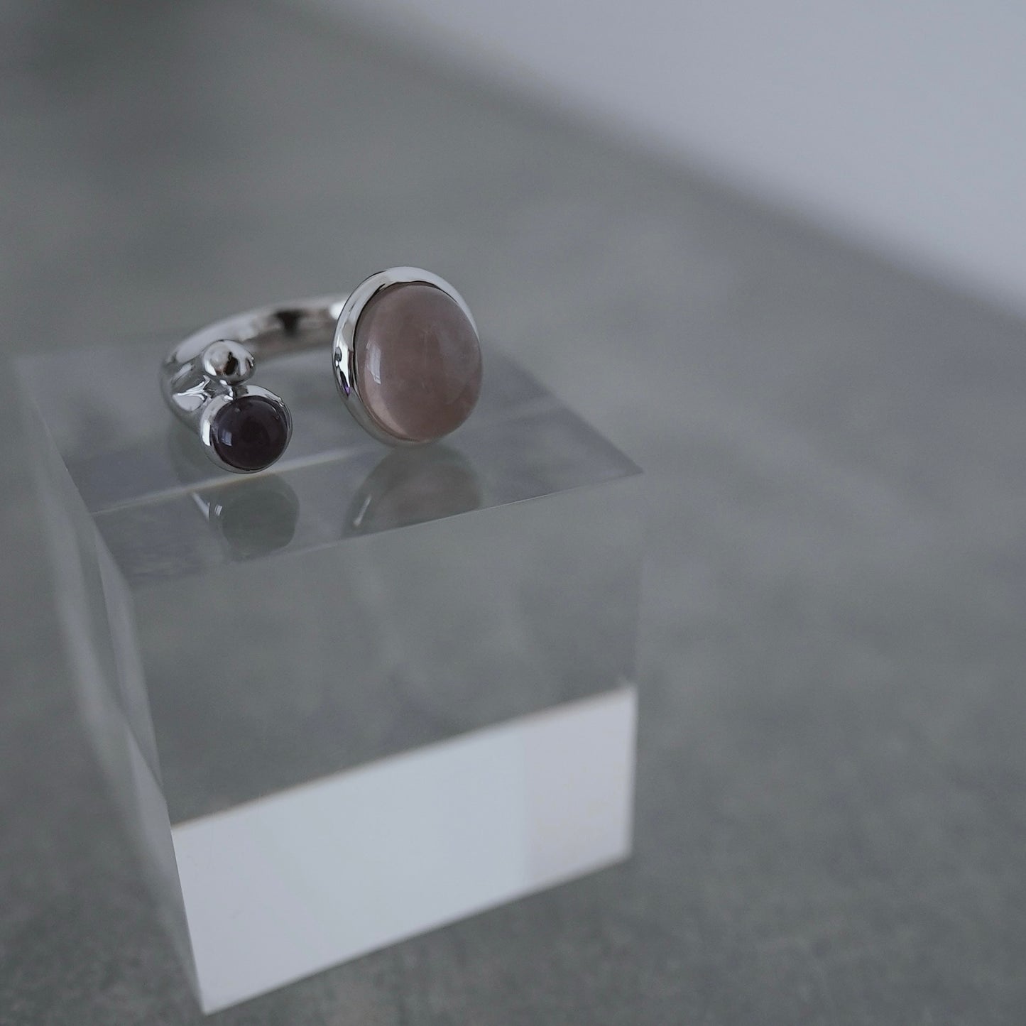 水滴stone ring./ Water droplets stone ring.【予約】ローズクォーツ アメジスト