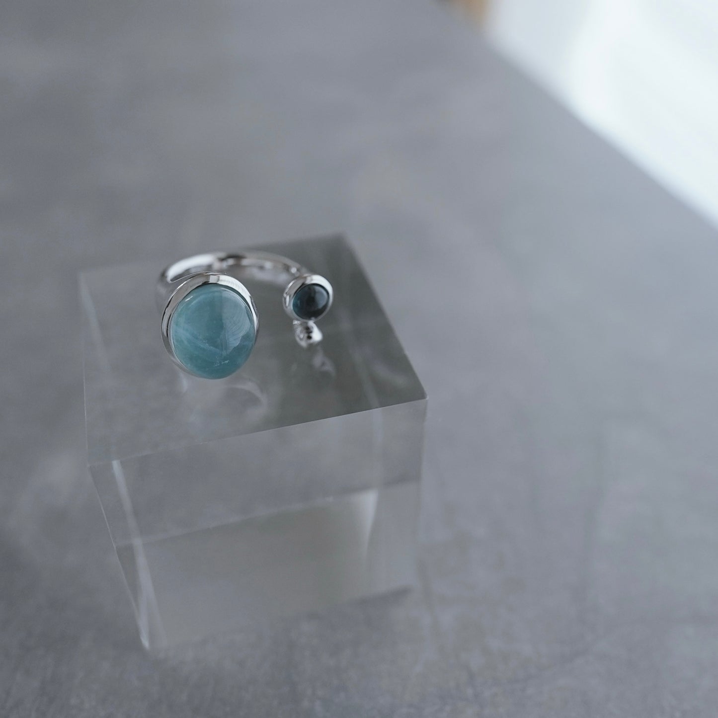 水滴stone ring./ Water droplets stone ring.【予約】アクアマリン ブルートパーズ