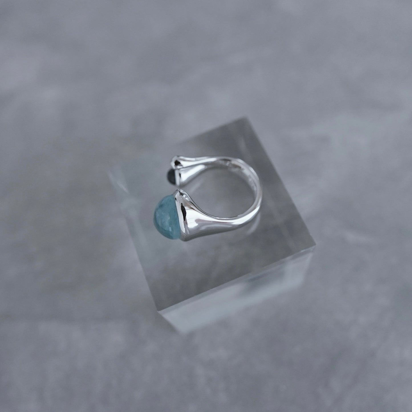 水滴stone ring./ Water droplets stone ring.【予約】アクアマリン ブルートパーズ