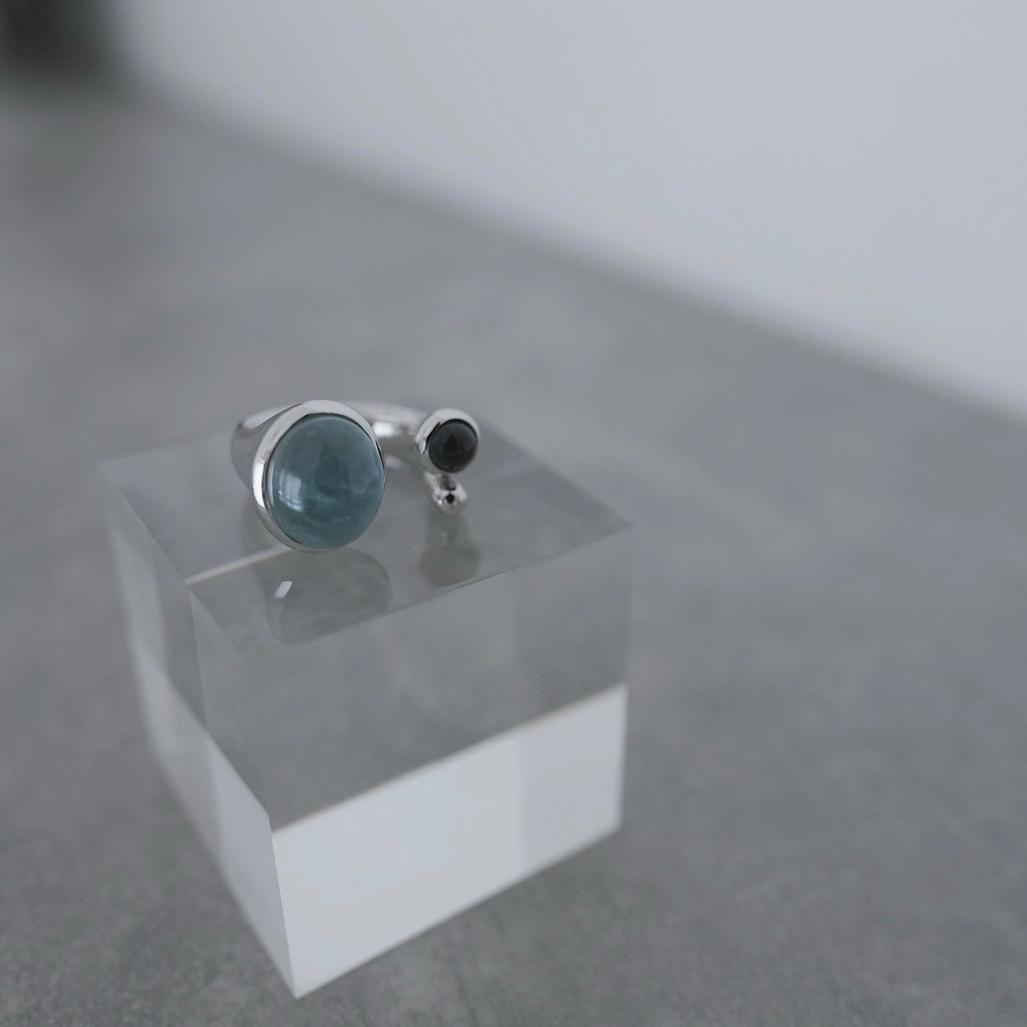 水滴stone ring./ Water droplets stone ring.【予約】アクアマリン ブルートパーズ
