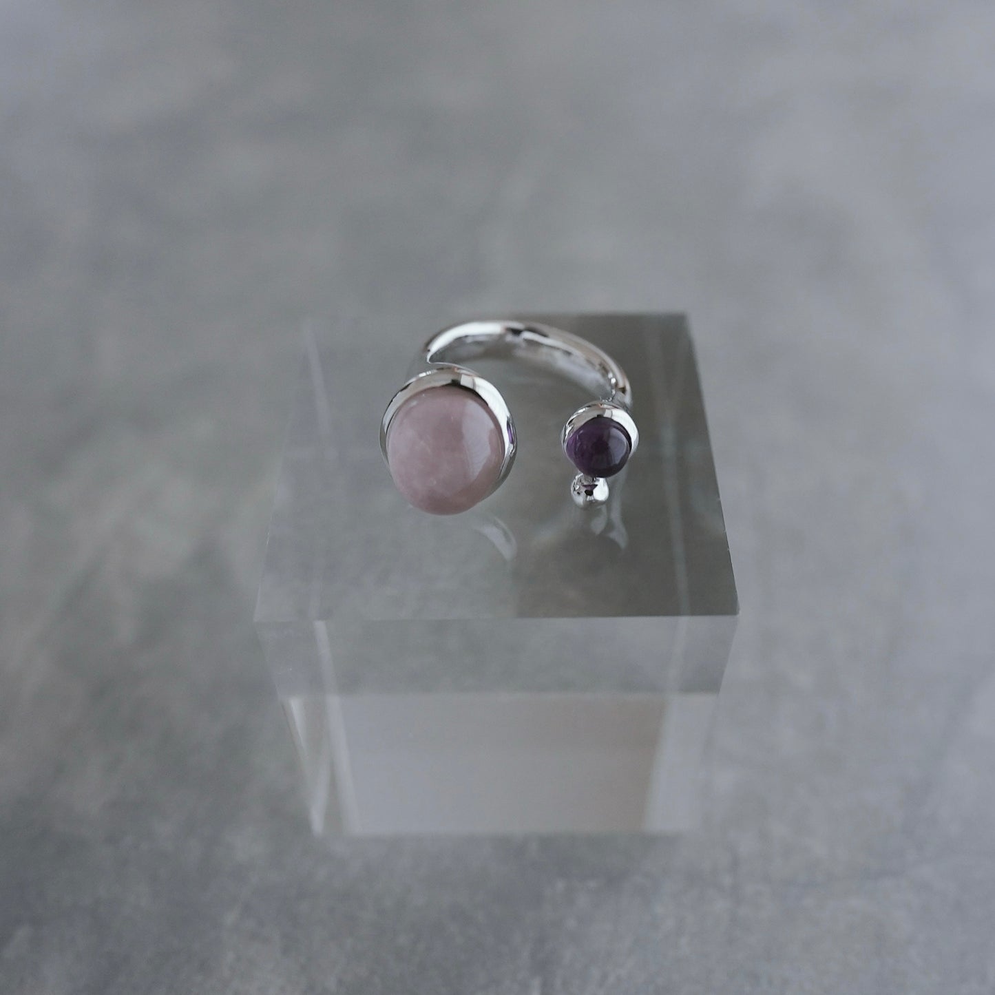 水滴stone ring./ Water droplets stone ring.【予約】ローズクォーツ アメジスト
