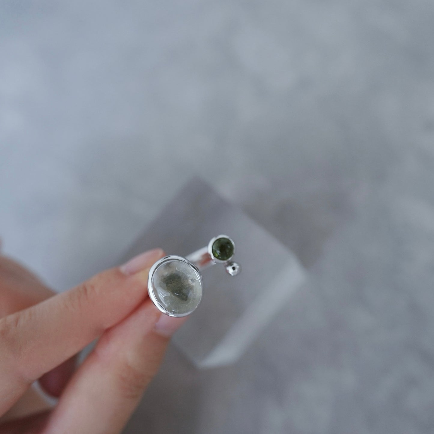 水滴stone ring./ Water droplets stone ring.【予約】水晶 トルマリン