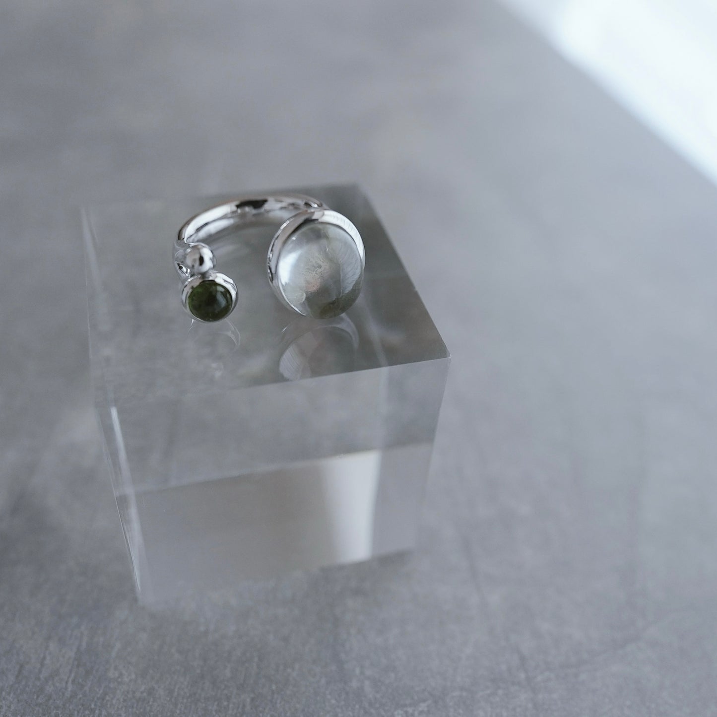 水滴stone ring./ Water droplets stone ring.【予約】水晶 トルマリン