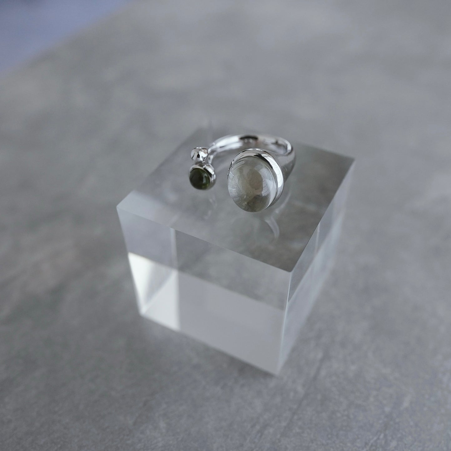 水滴stone ring./ Water droplets stone ring.【予約】水晶 トルマリン