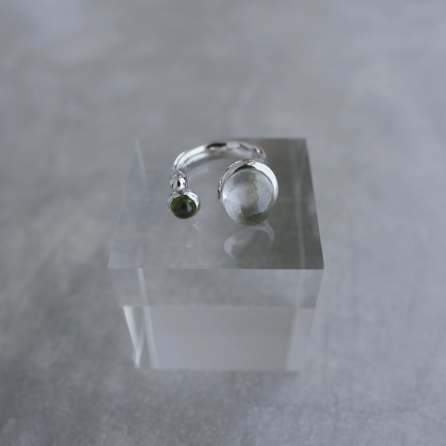 水滴stone ring./ Water droplets stone ring.【予約】水晶 トルマリン