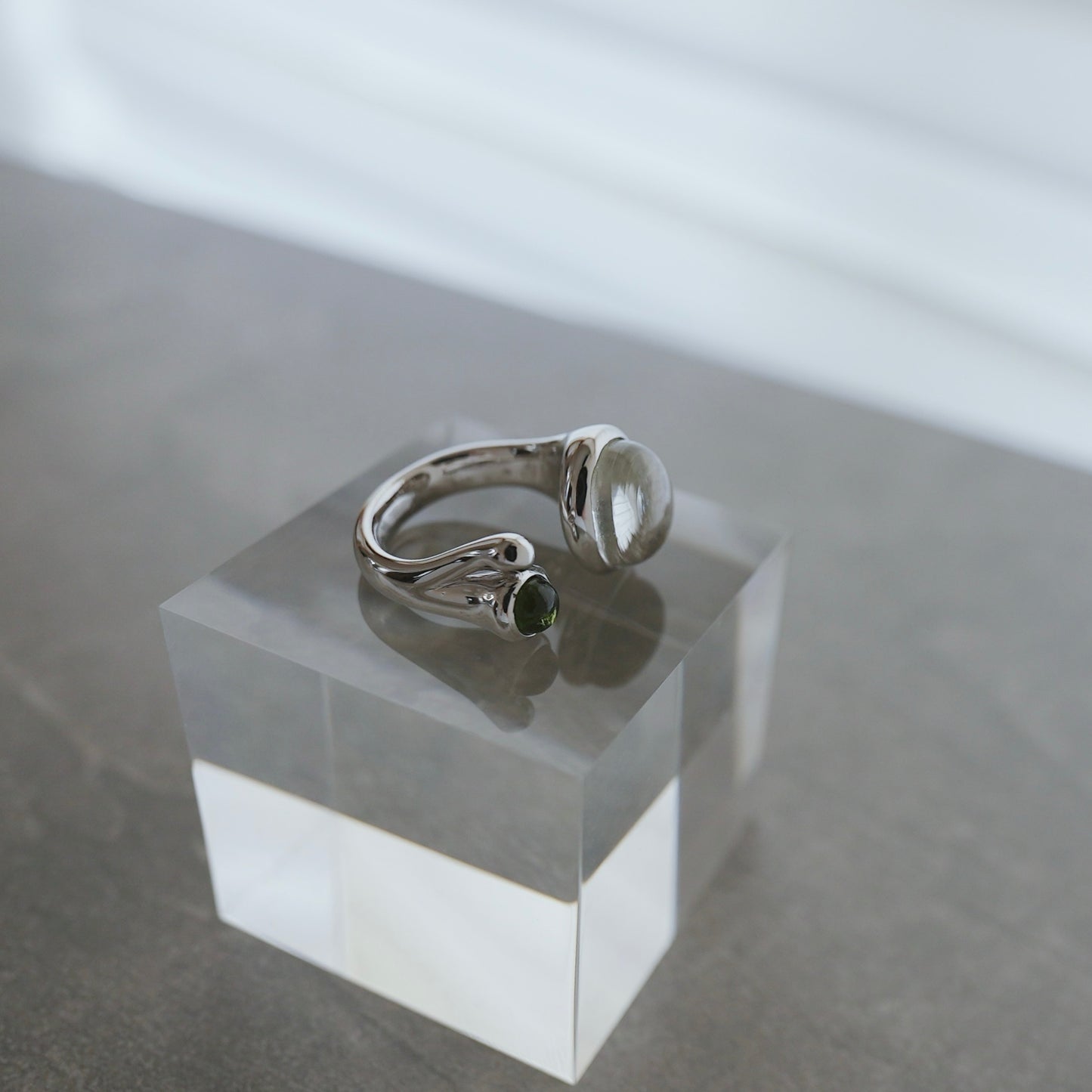 水滴stone ring./ Water droplets stone ring.【予約】水晶 トルマリン