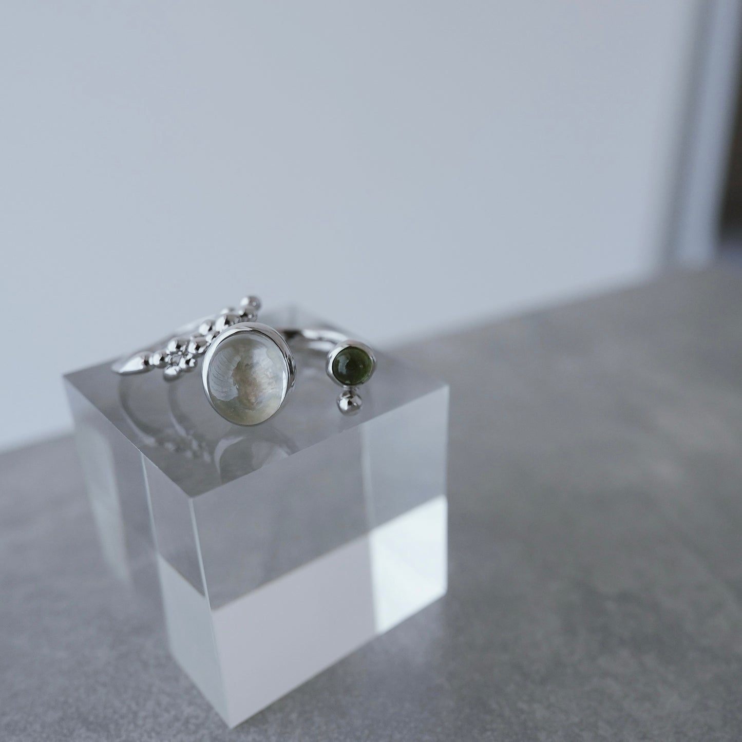 水滴stone ring./ Water droplets stone ring.【予約】水晶 トルマリン