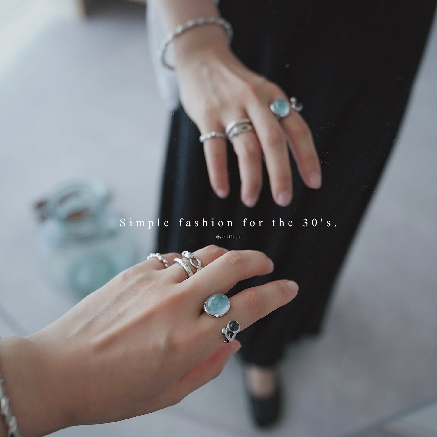 水滴stone ring./ Water droplets stone ring.【予約】ローズクォーツ アメジスト
