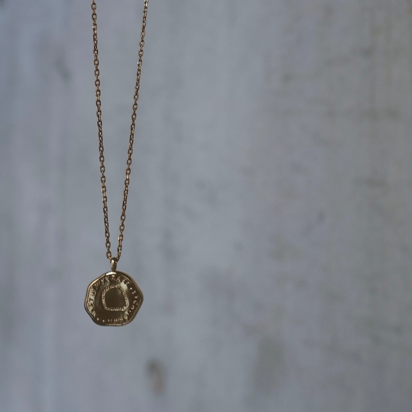 gold - AtoZ one - Simple coin necklace【予約】