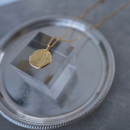 gold - AtoZ one - Simple coin necklace【予約】