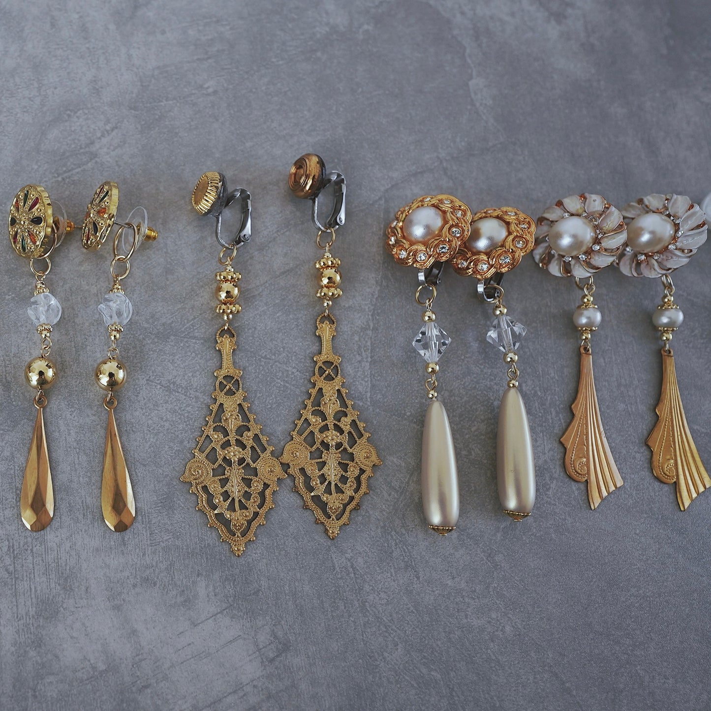 Vintage Gold earring ／ pierce 【在庫有】