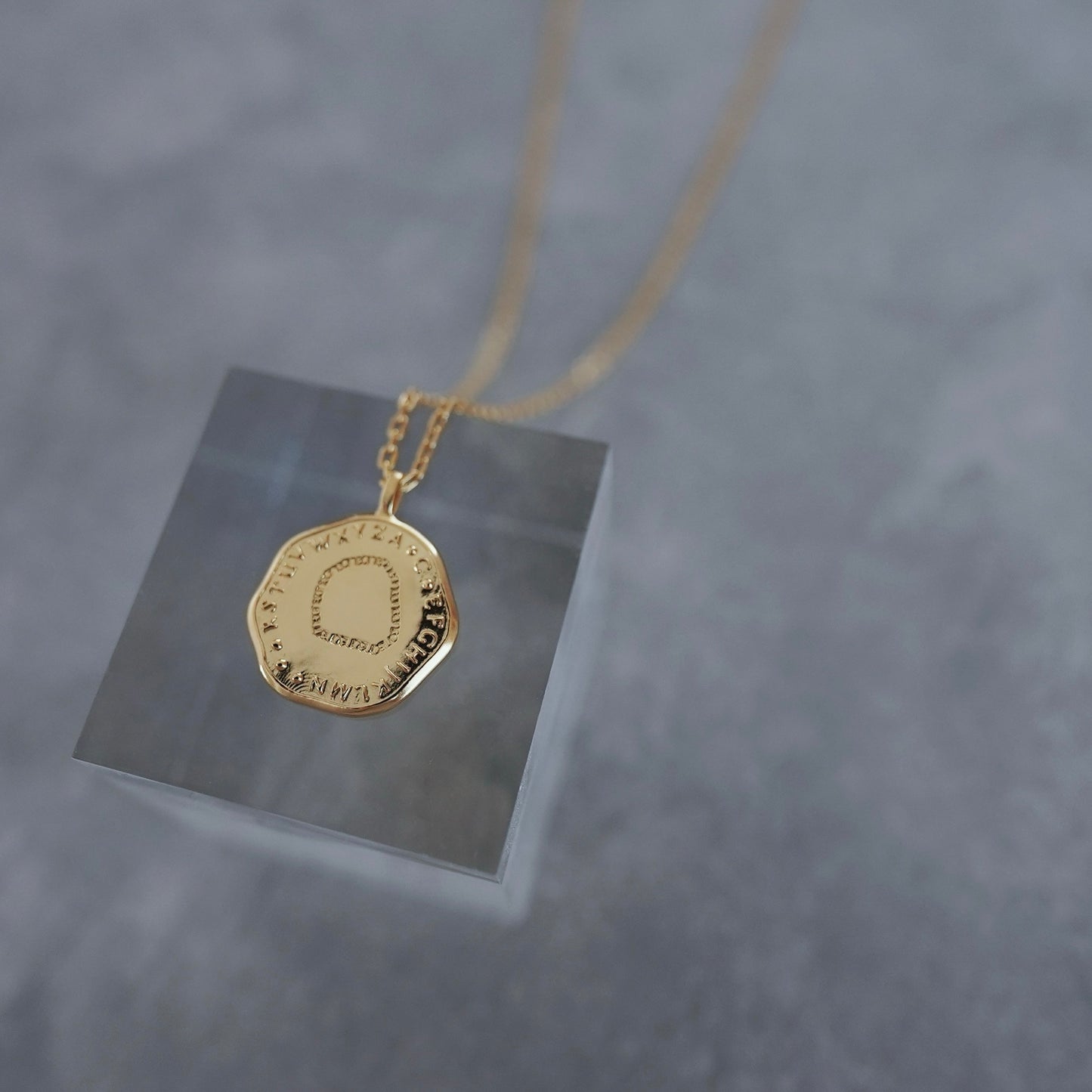 gold - AtoZ one - Simple coin necklace【予約】